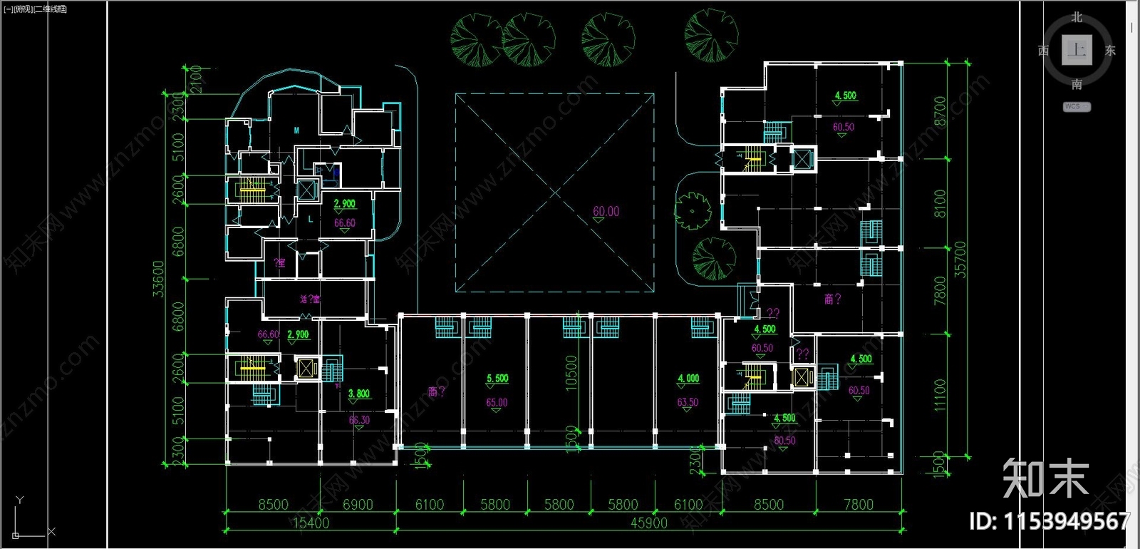 住宅区建筑cad施工图下载【ID:1153949567】