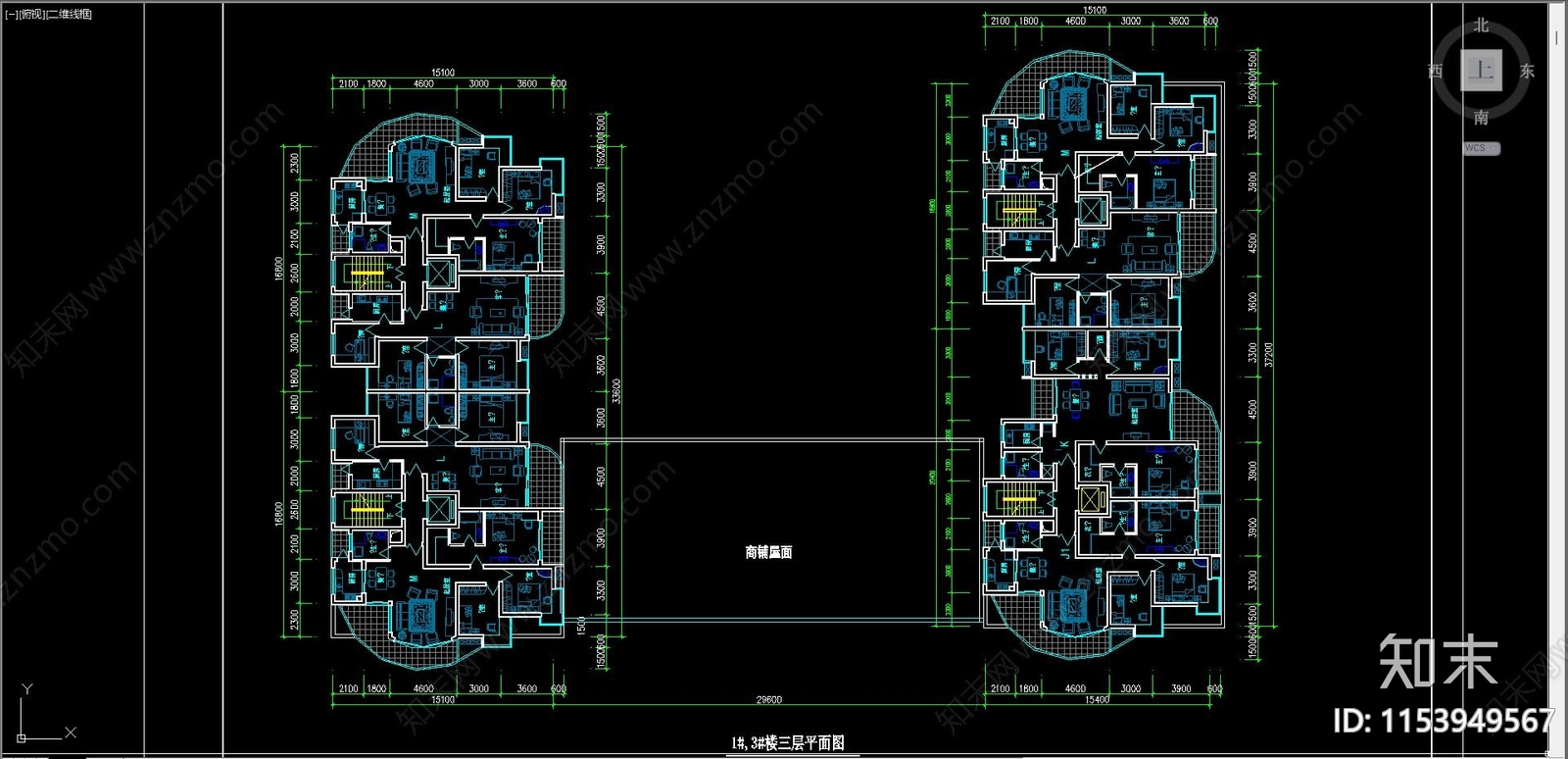 住宅区建筑cad施工图下载【ID:1153949567】