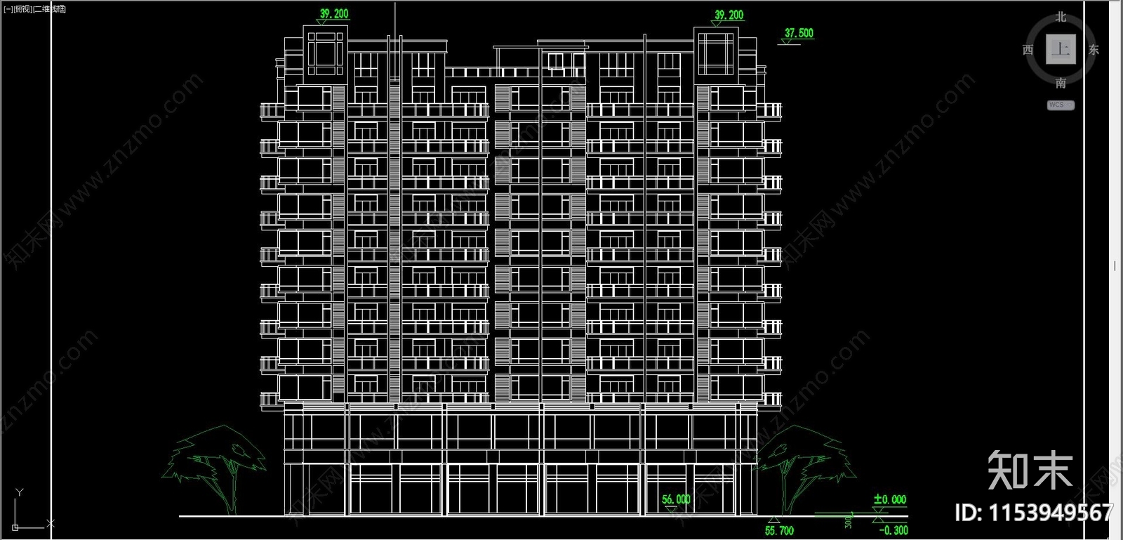 住宅区建筑cad施工图下载【ID:1153949567】