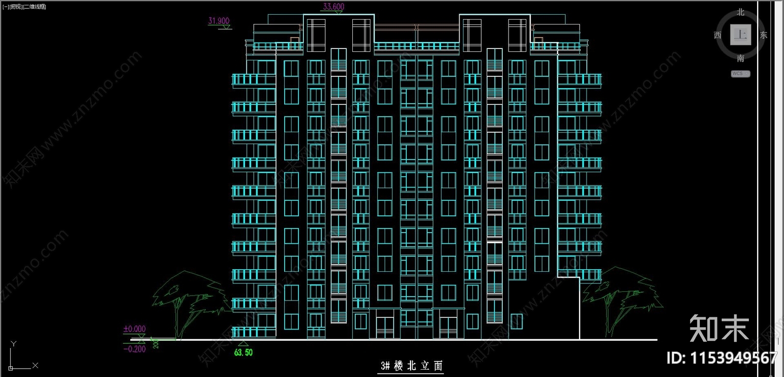 住宅区建筑cad施工图下载【ID:1153949567】