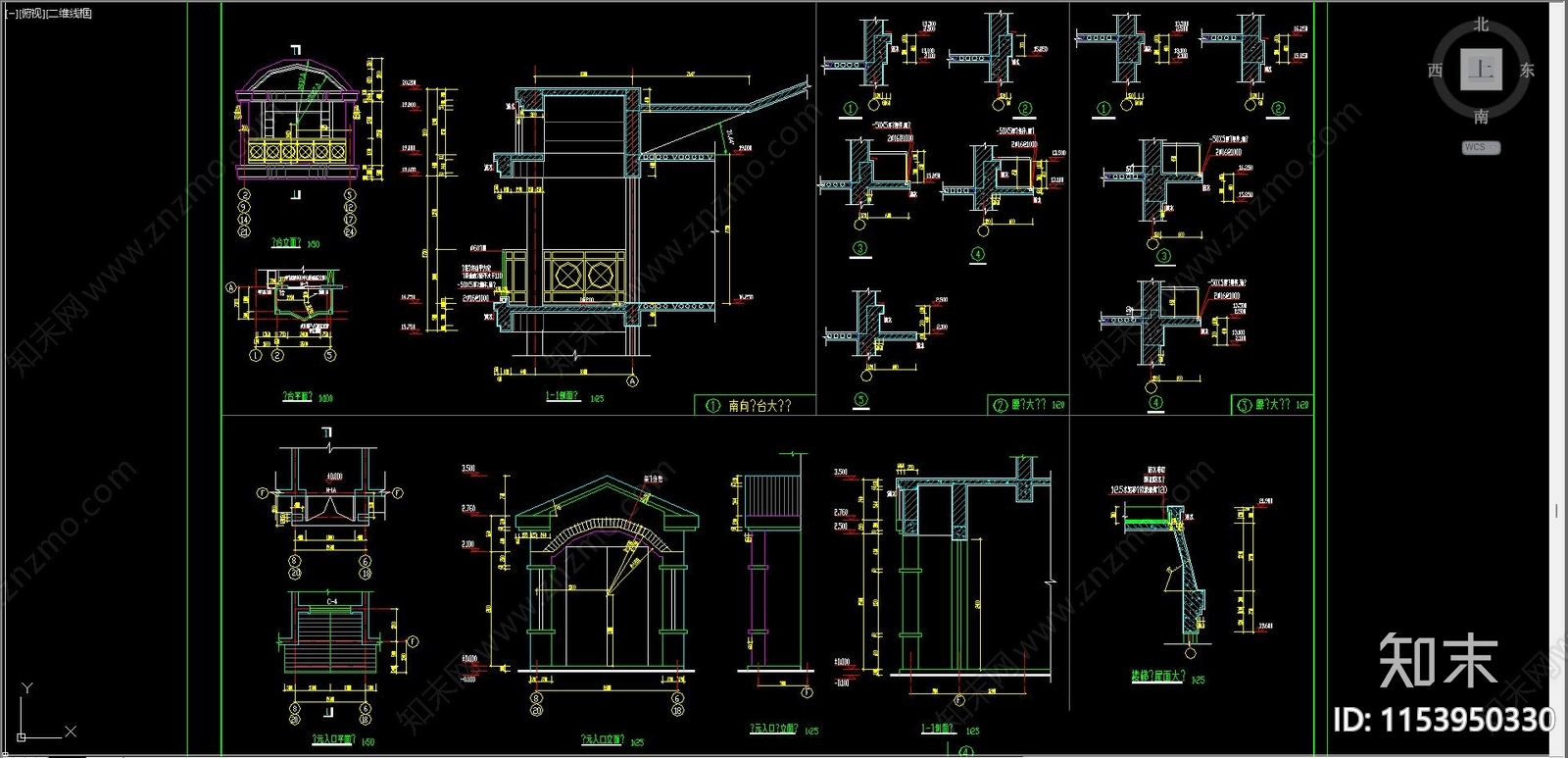 住宅区建筑cad施工图下载【ID:1153950330】