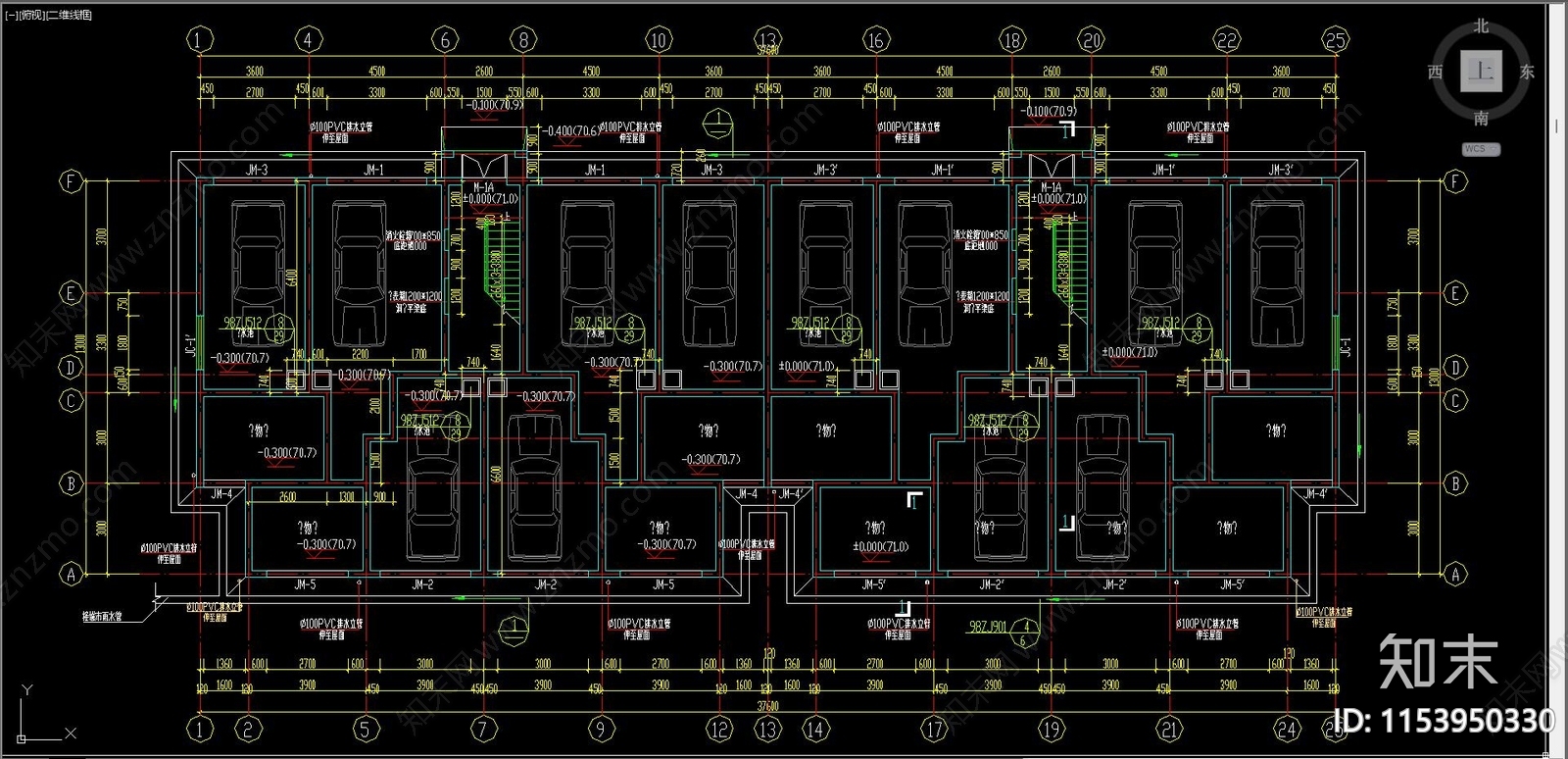 住宅区建筑cad施工图下载【ID:1153950330】