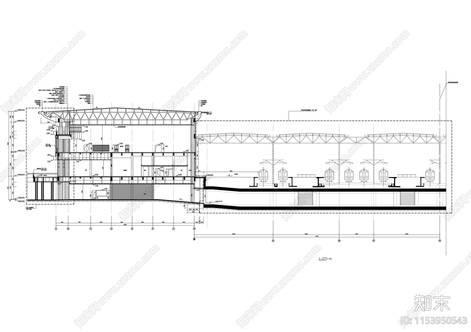 高铁站cad施工图下载【ID:1153950543】