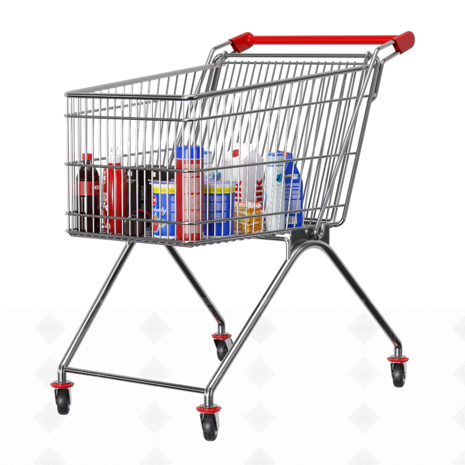 超市购物手推车3D模型下载【ID:1153952953】