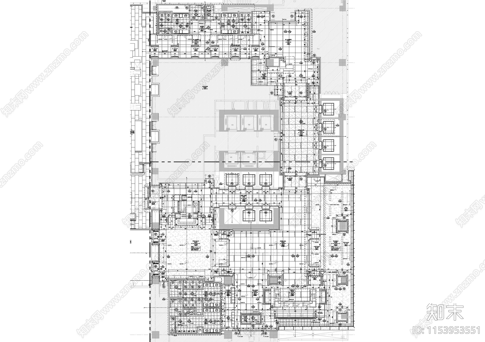 大型中餐厅cad施工图下载【ID:1153953551】