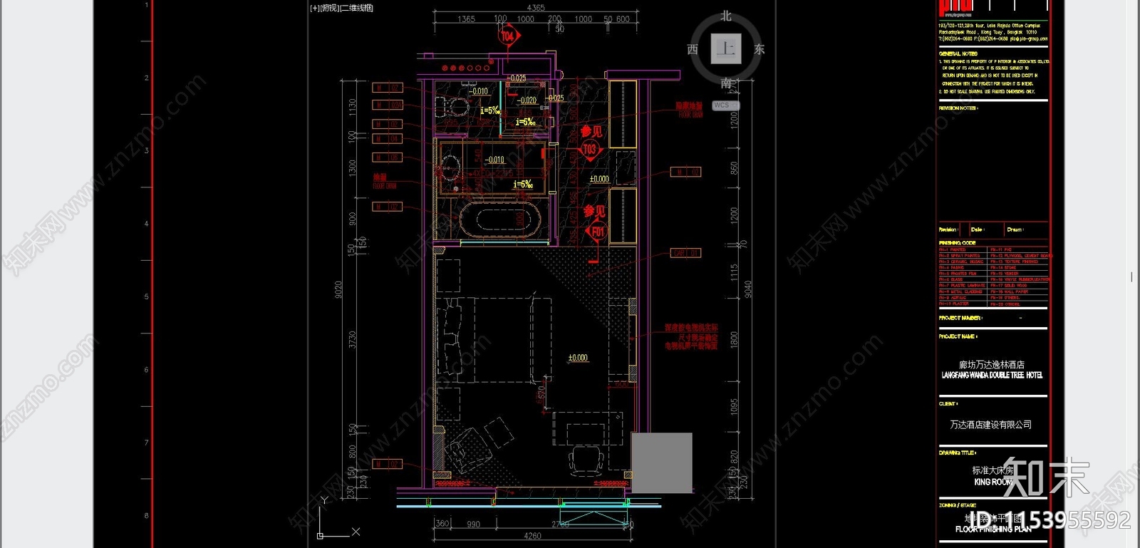 酒店客房cad施工图下载【ID:1153955592】