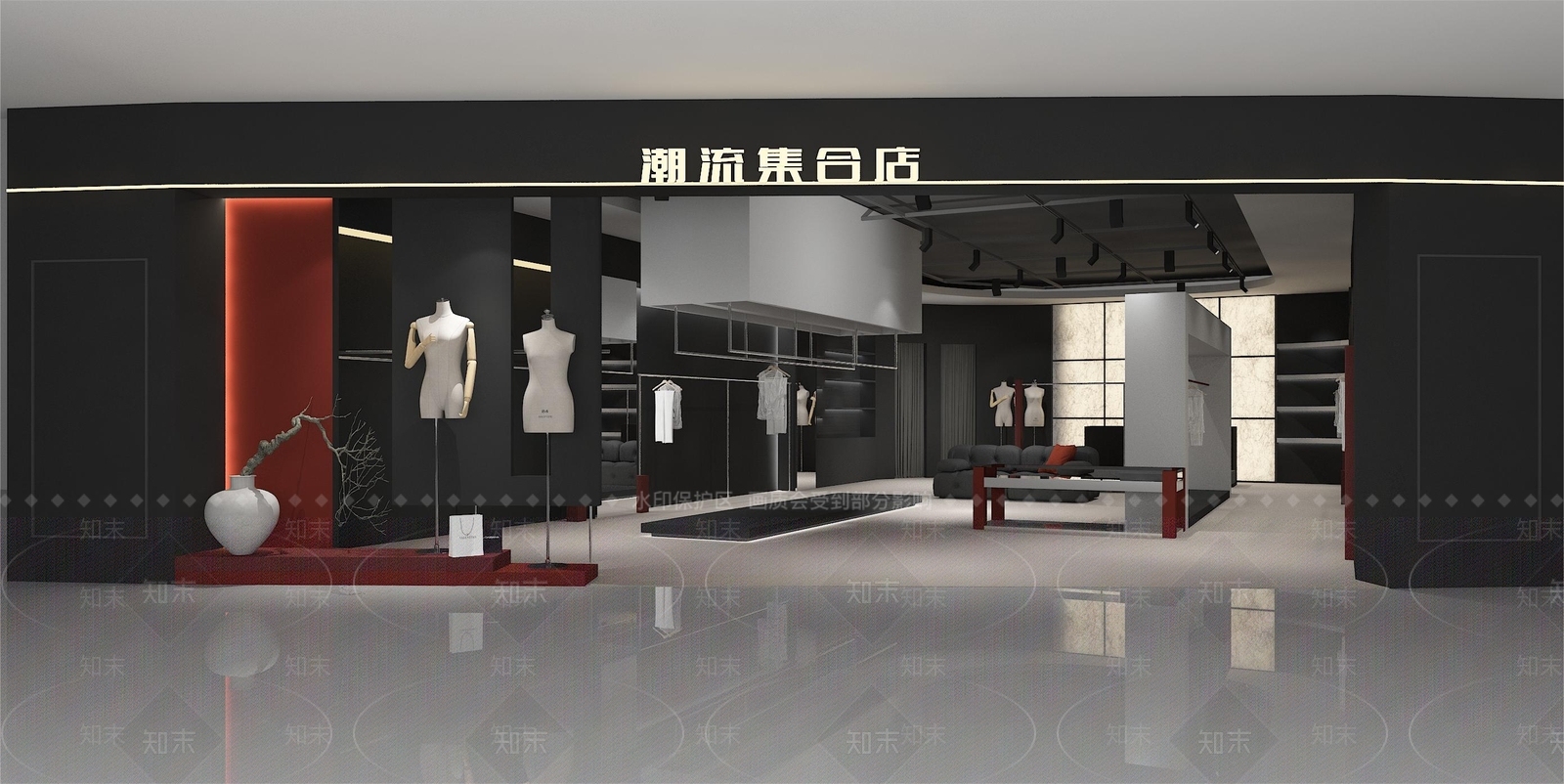 现代服装店3D模型下载【ID:1153957622】