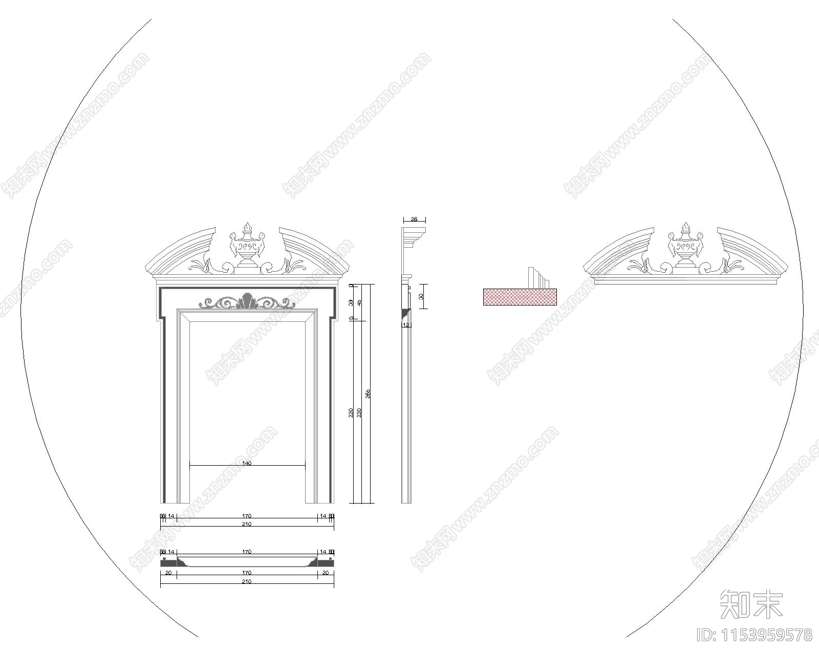 欧式建筑窗大样图cad施工图下载【ID:1153959578】