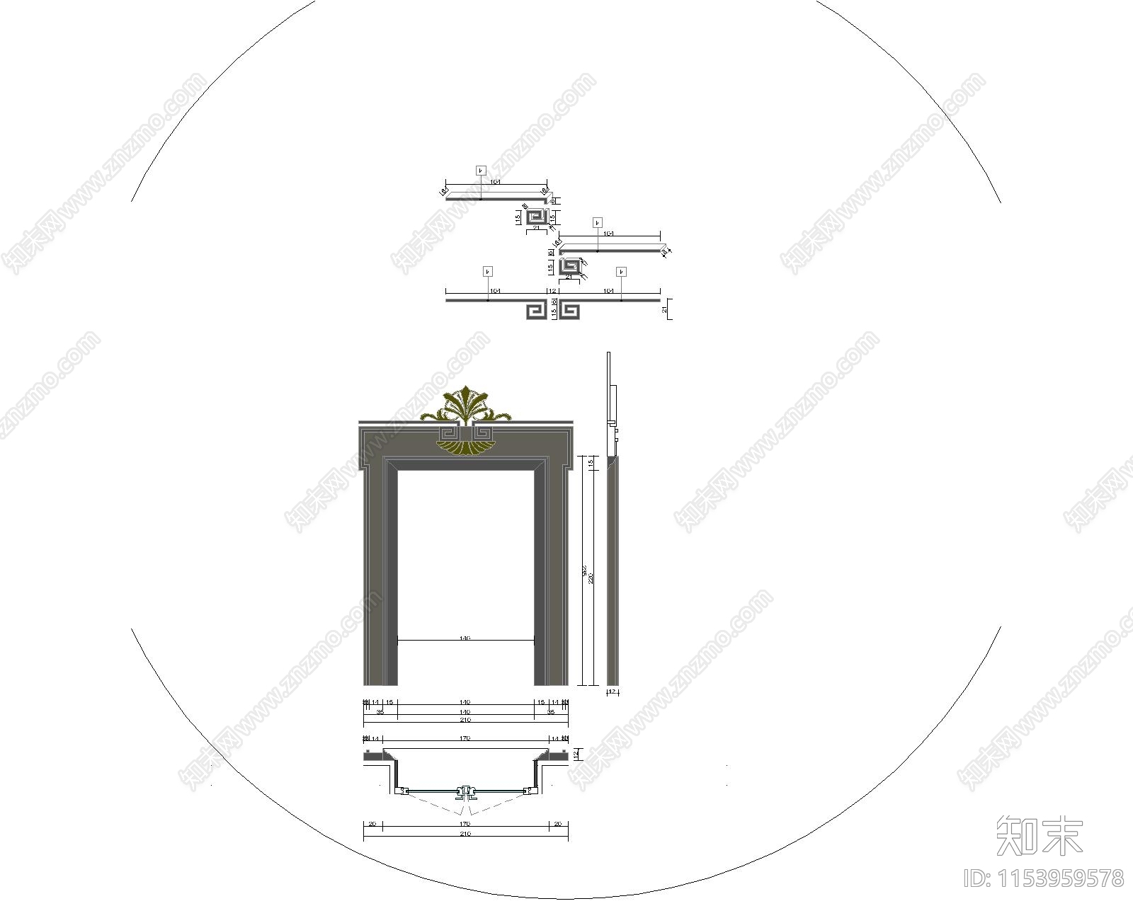 欧式建筑窗大样图cad施工图下载【ID:1153959578】