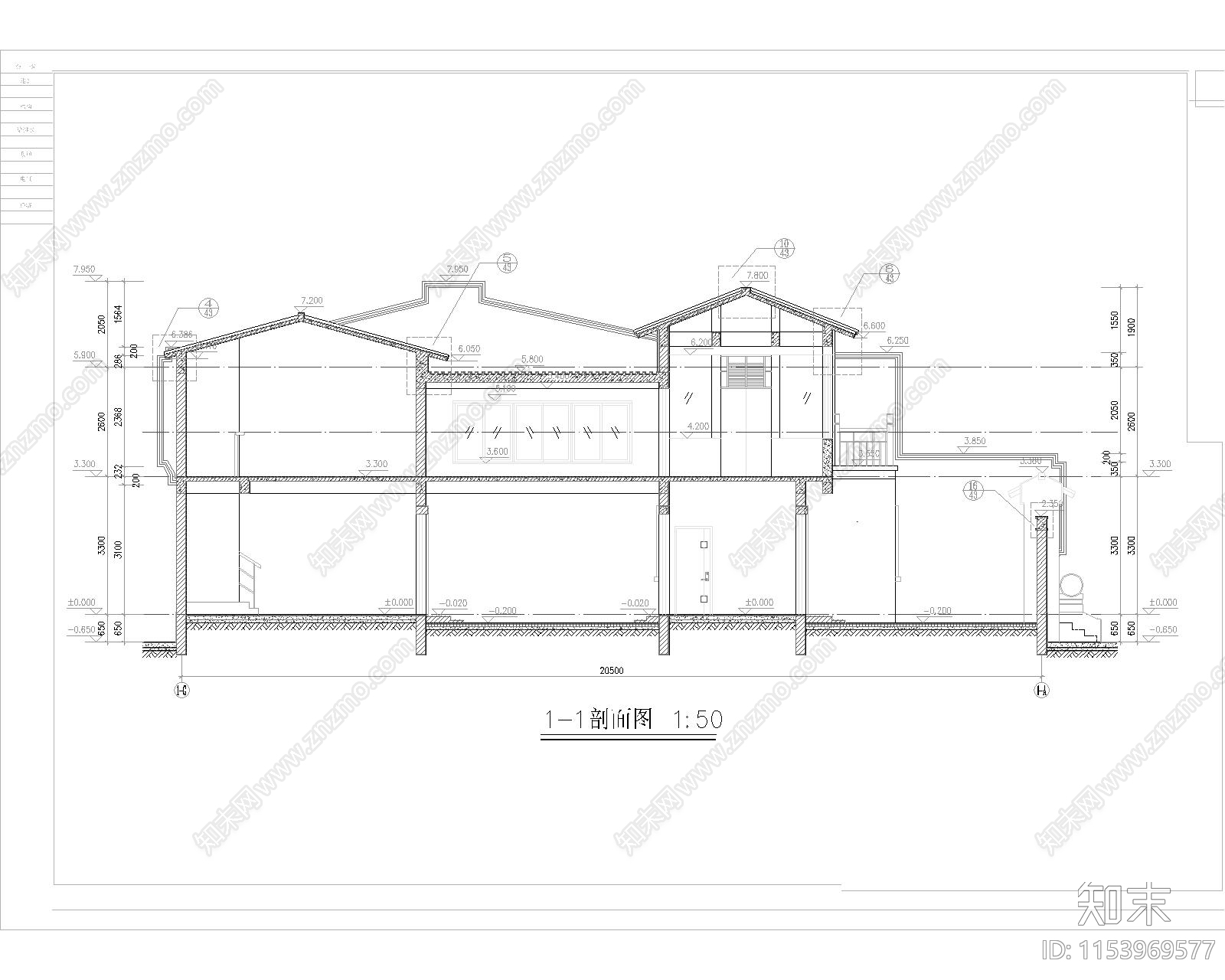 北京四合院建筑CAD施工图下载【ID:1153969577】