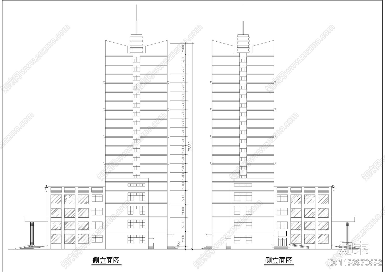 某高层酒店方案图施工图下载【ID:1153970652】