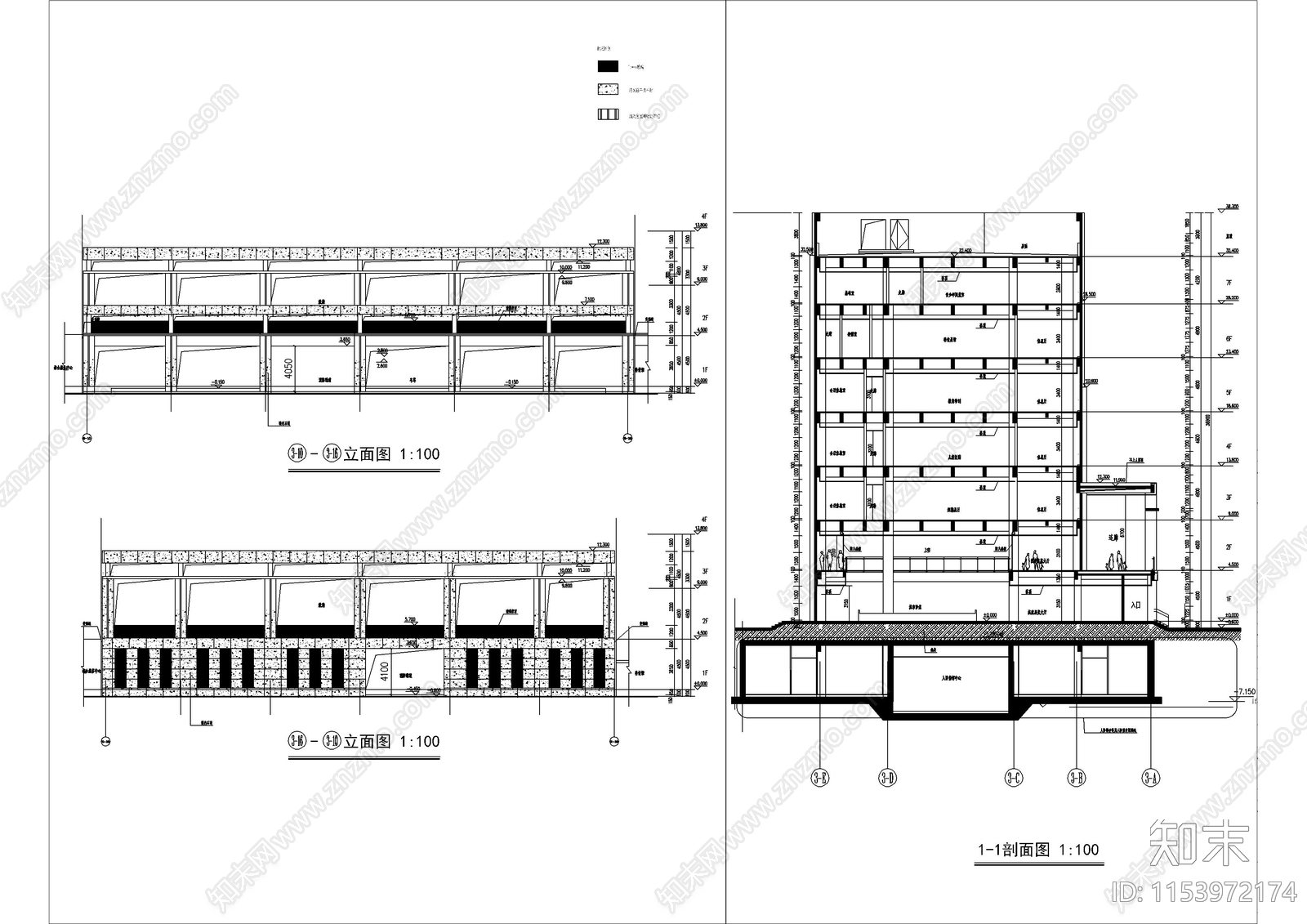 市科技馆建筑cad施工图下载【ID:1153972174】