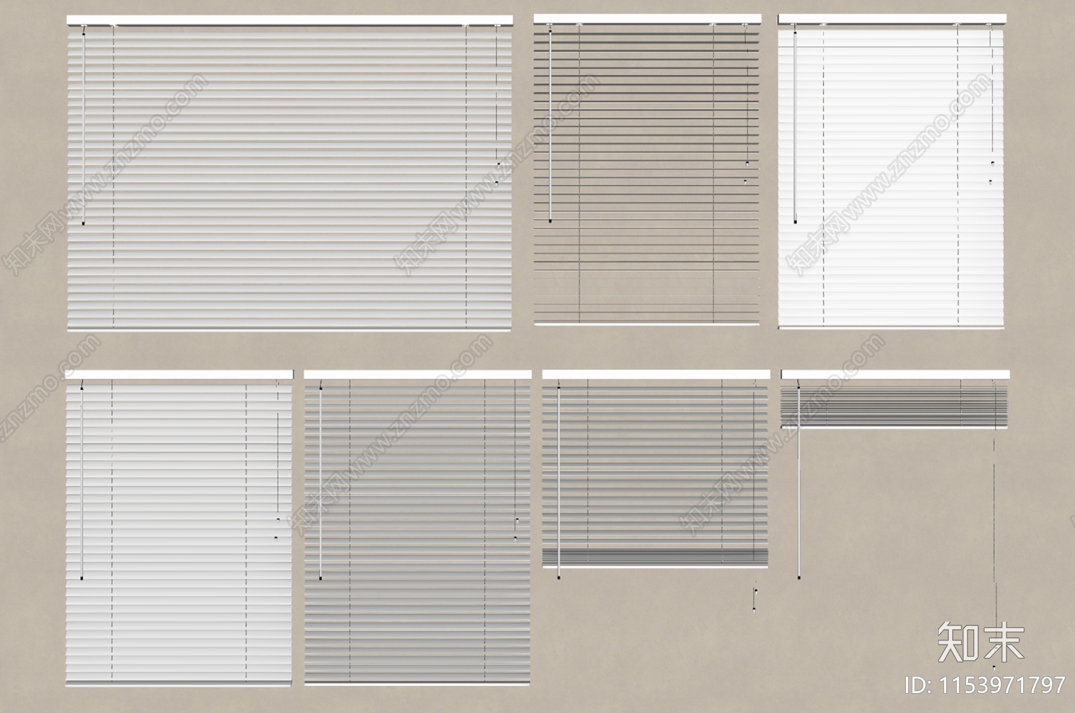 现代极简百叶帘SU模型下载【ID:1153971797】