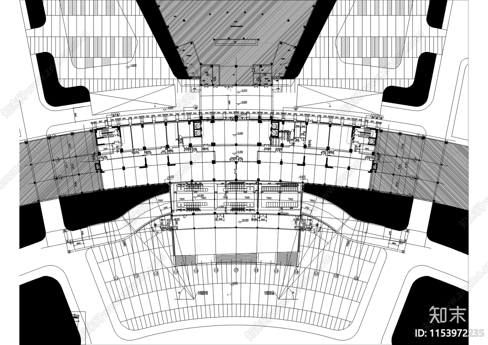 市行政综合服务中心建筑施工图下载【ID:1153972235】