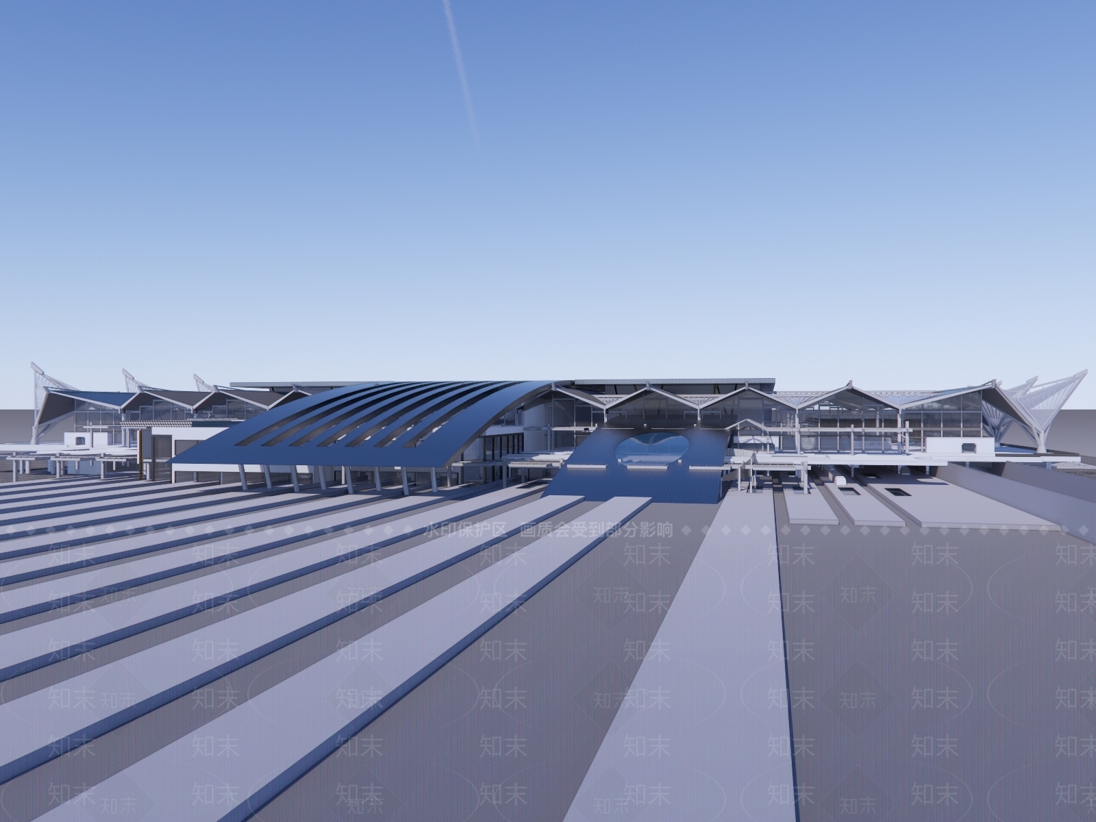 现代建筑交通建筑火车站SU模型下载【ID:1153973312】