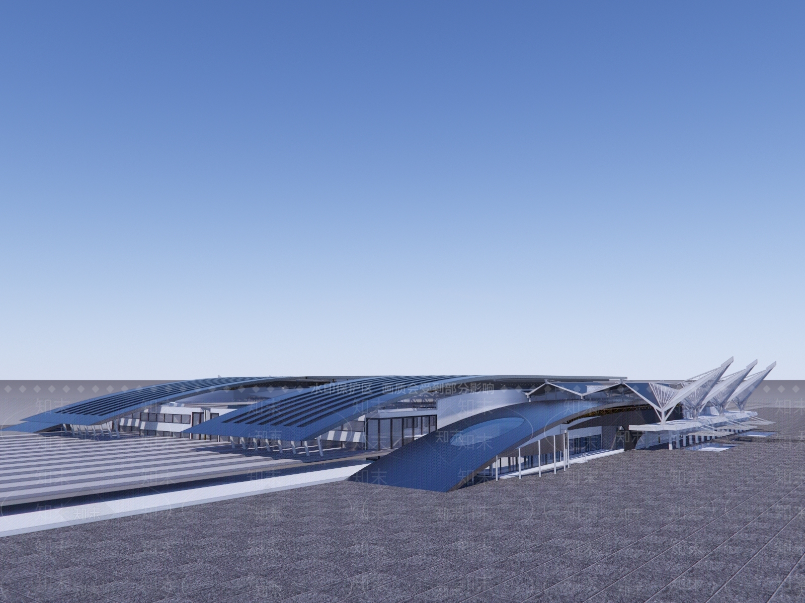 现代建筑交通建筑火车站SU模型下载【ID:1153973312】