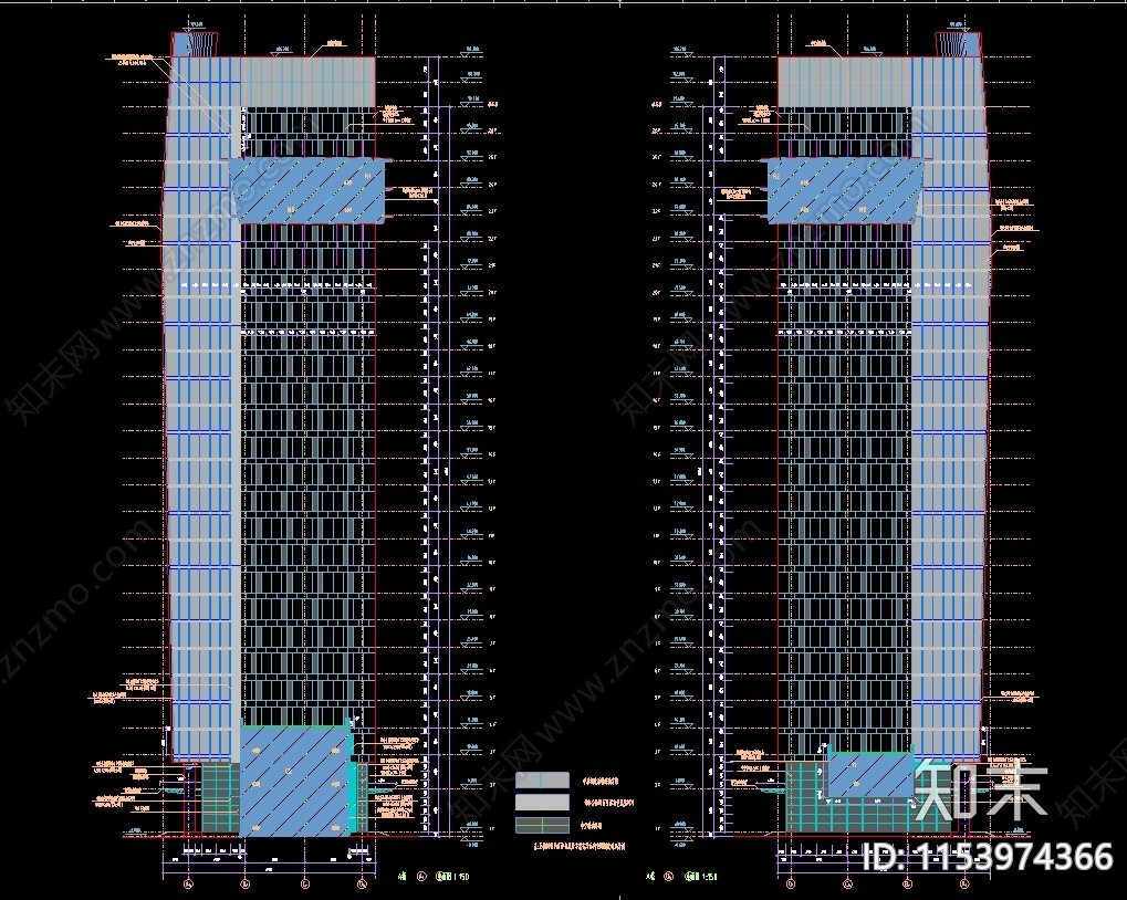 城市市民中心建筑施工图下载【ID:1153974366】