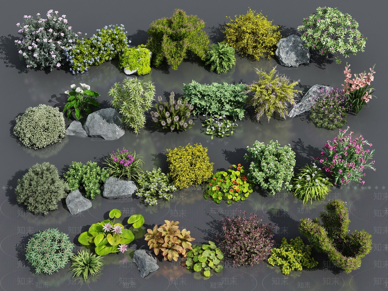花草组合3D模型下载【ID:1153975170】
