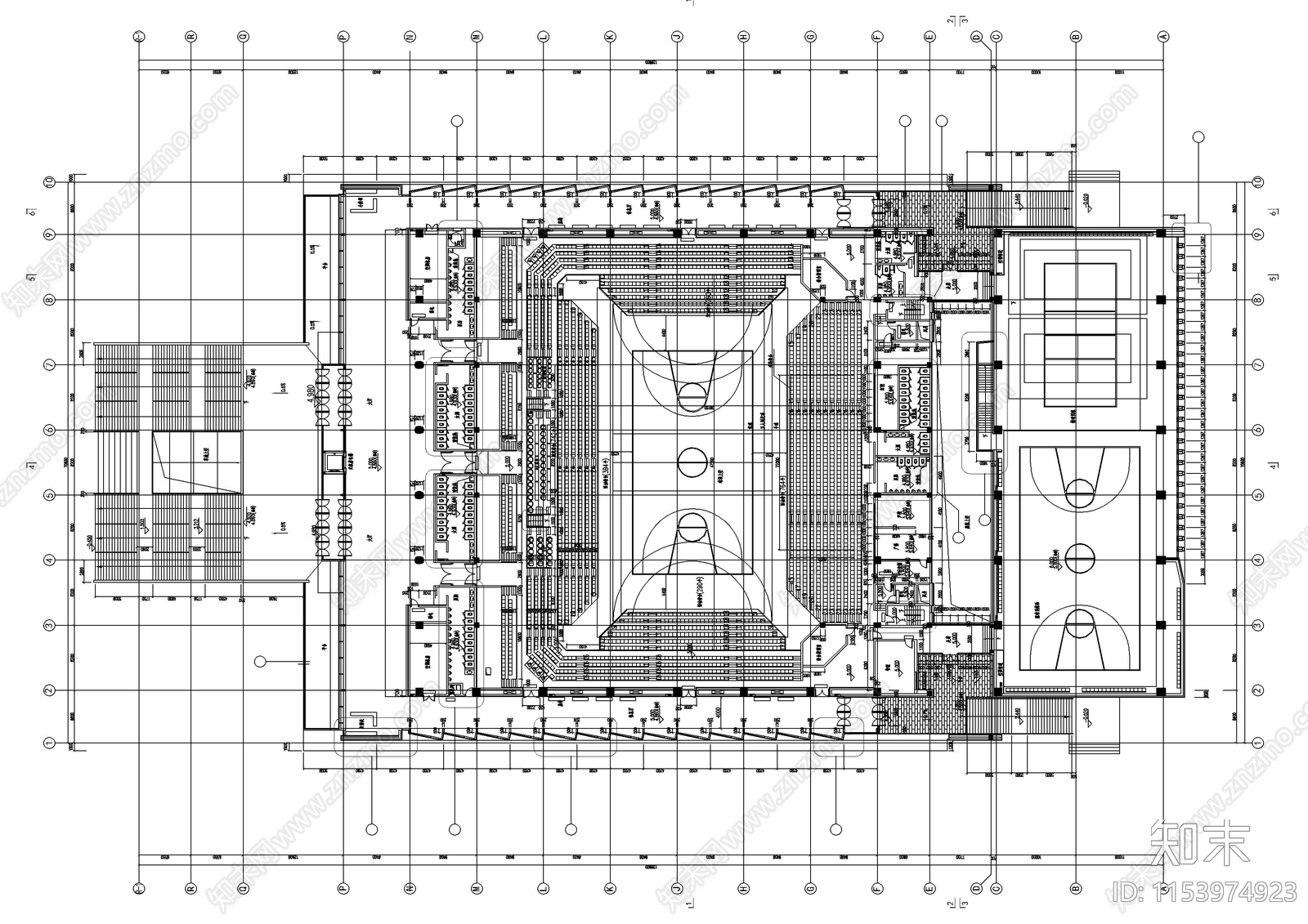 大学体育馆建筑施工图下载【ID:1153974923】