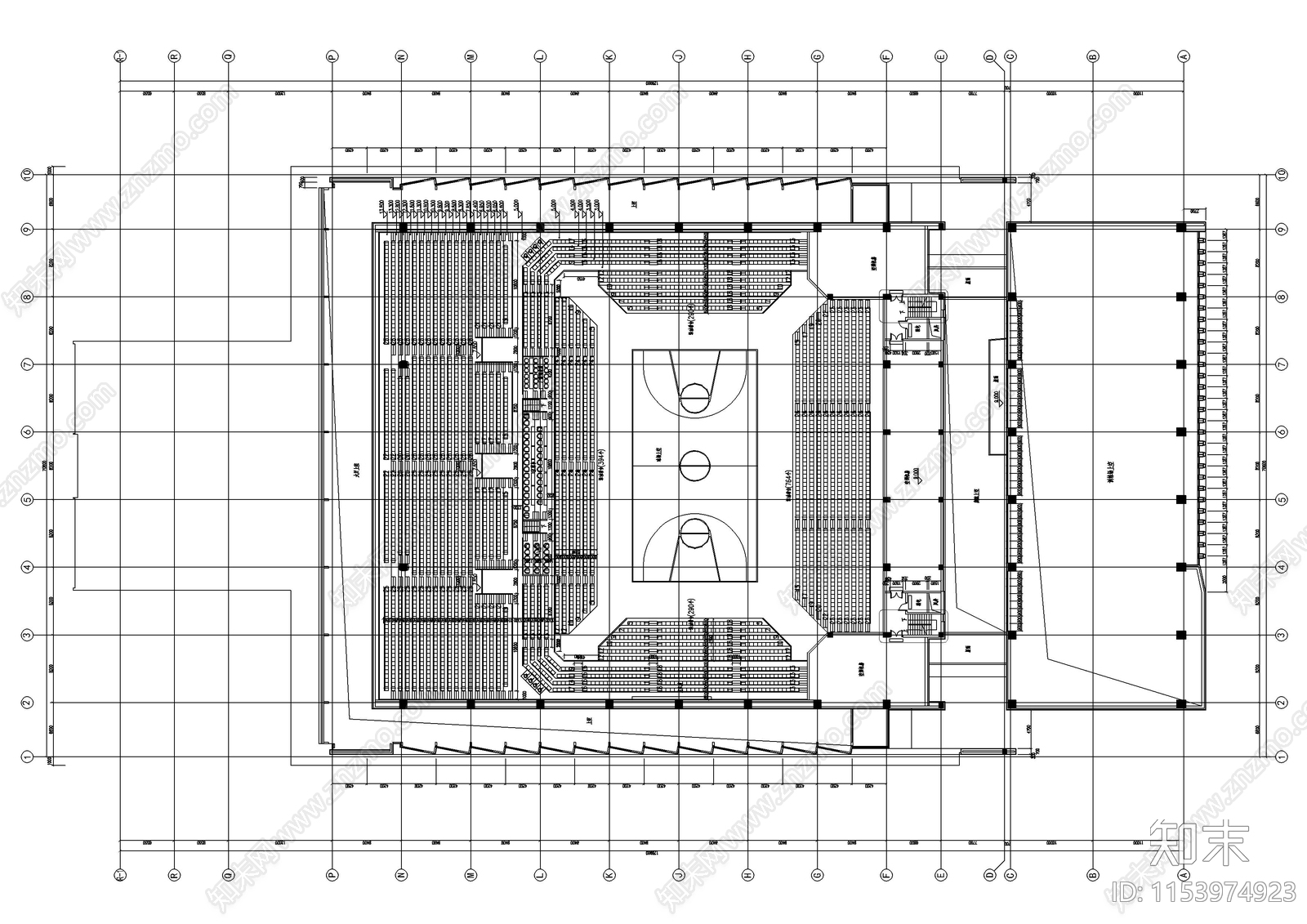 大学体育馆建筑施工图下载【ID:1153974923】