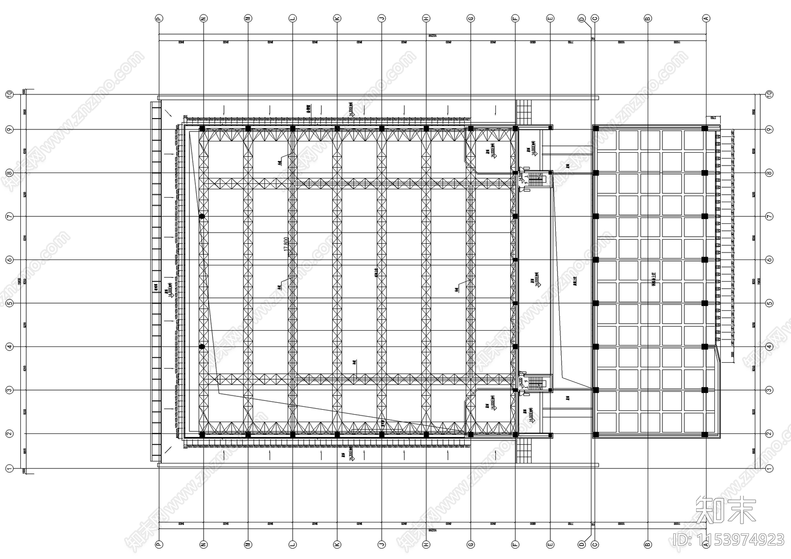 大学体育馆建筑施工图下载【ID:1153974923】