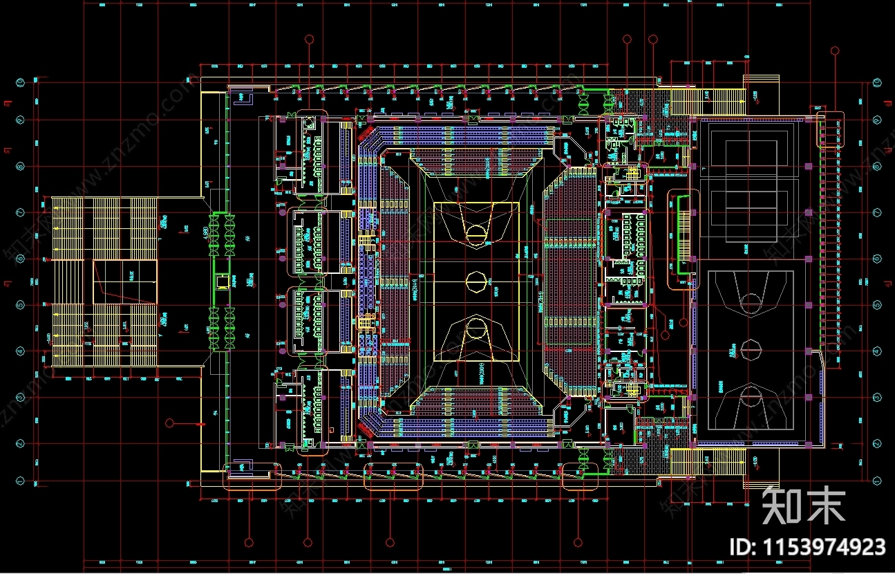 大学体育馆建筑施工图下载【ID:1153974923】