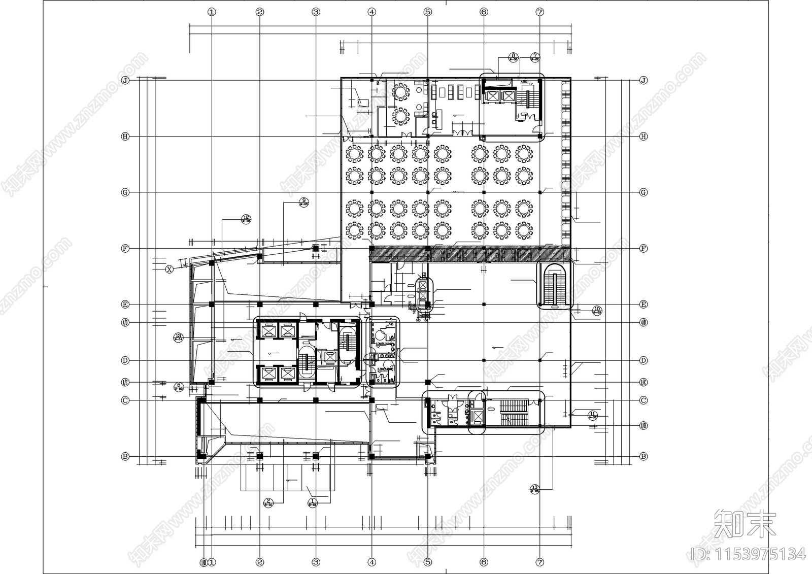 办公大厦CADcad施工图下载【ID:1153975134】