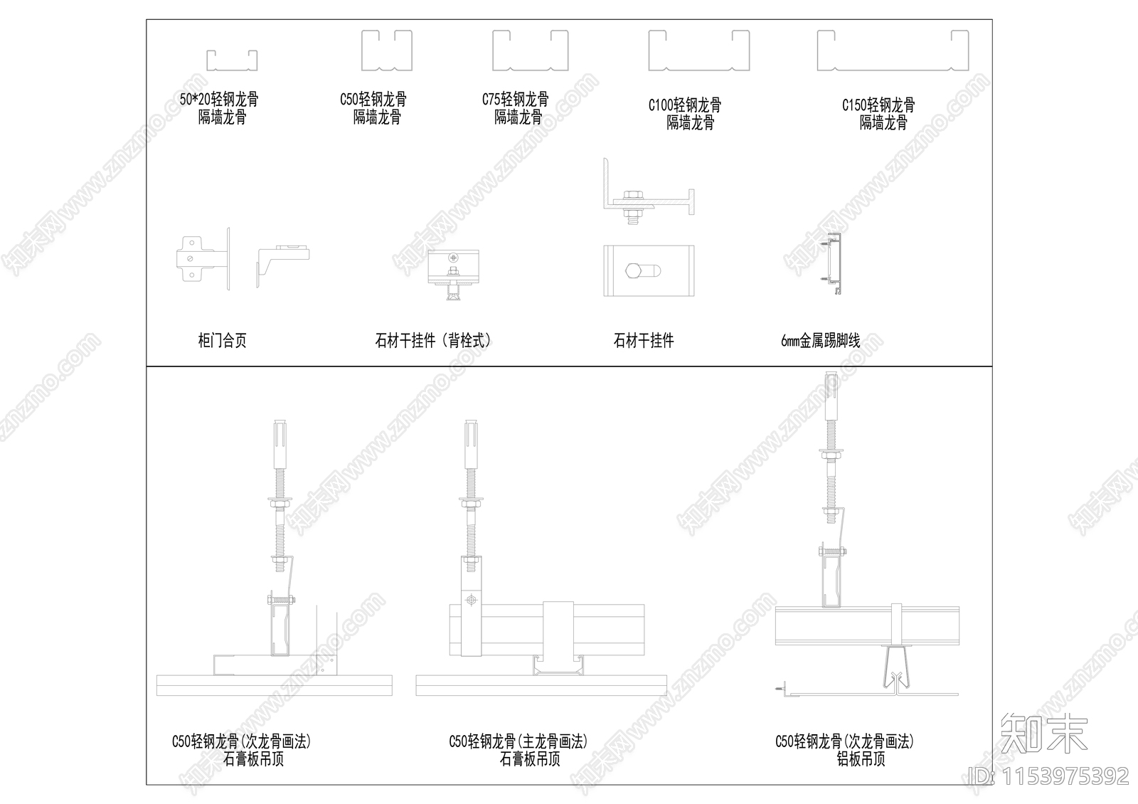 各类五金螺丝材料图块施工图下载【ID:1153975392】