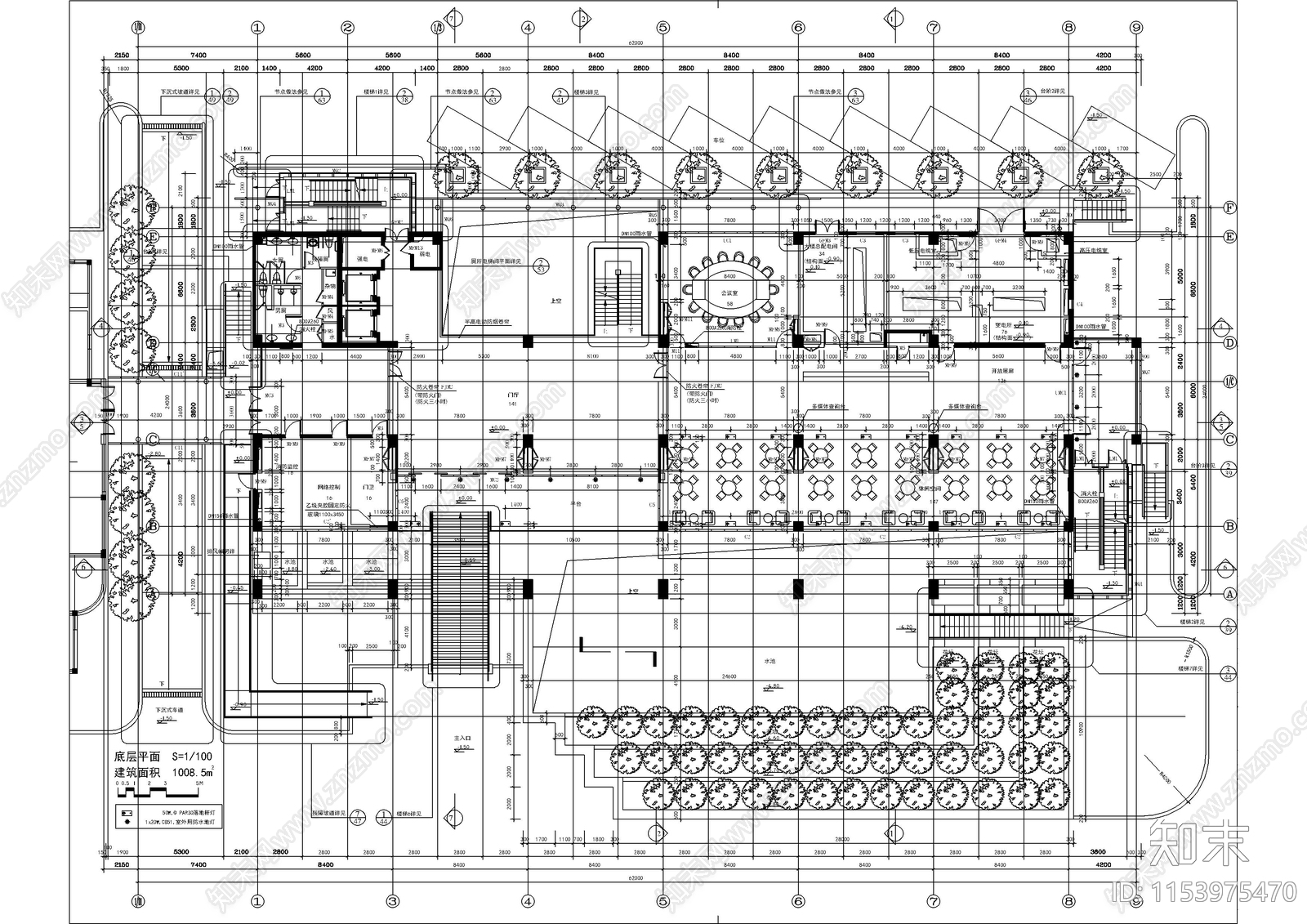 大学建筑cad施工图下载【ID:1153975470】