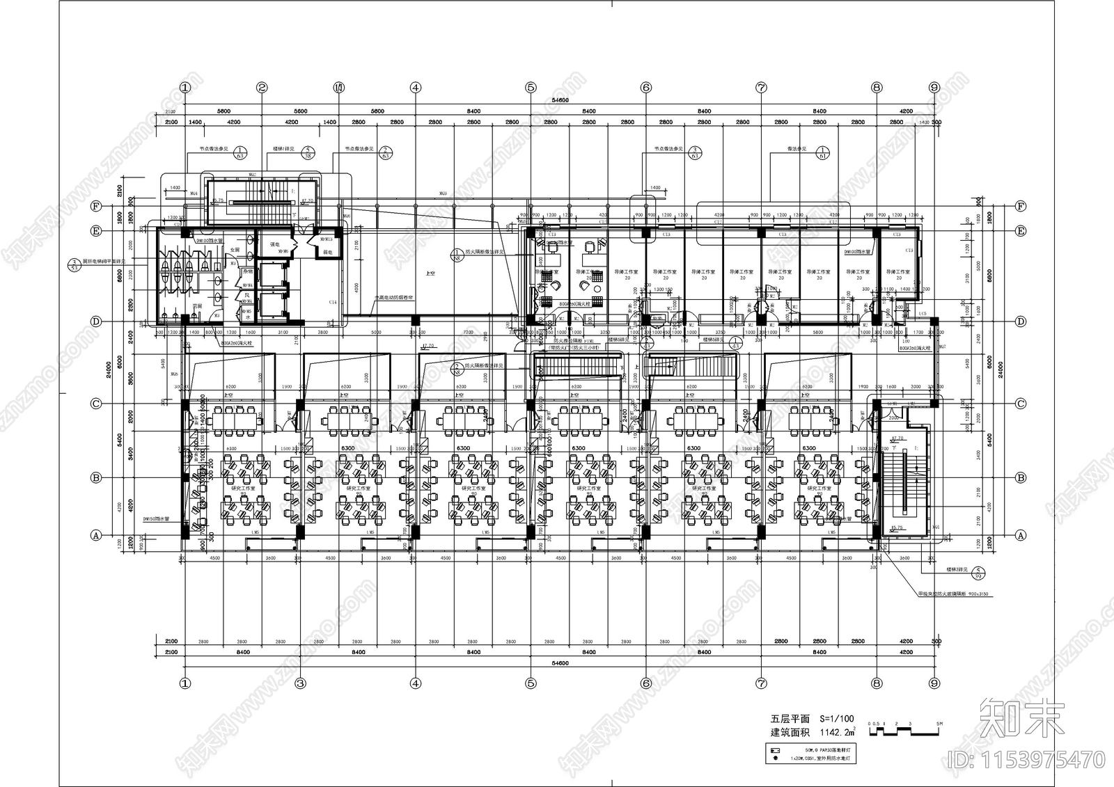 大学建筑cad施工图下载【ID:1153975470】