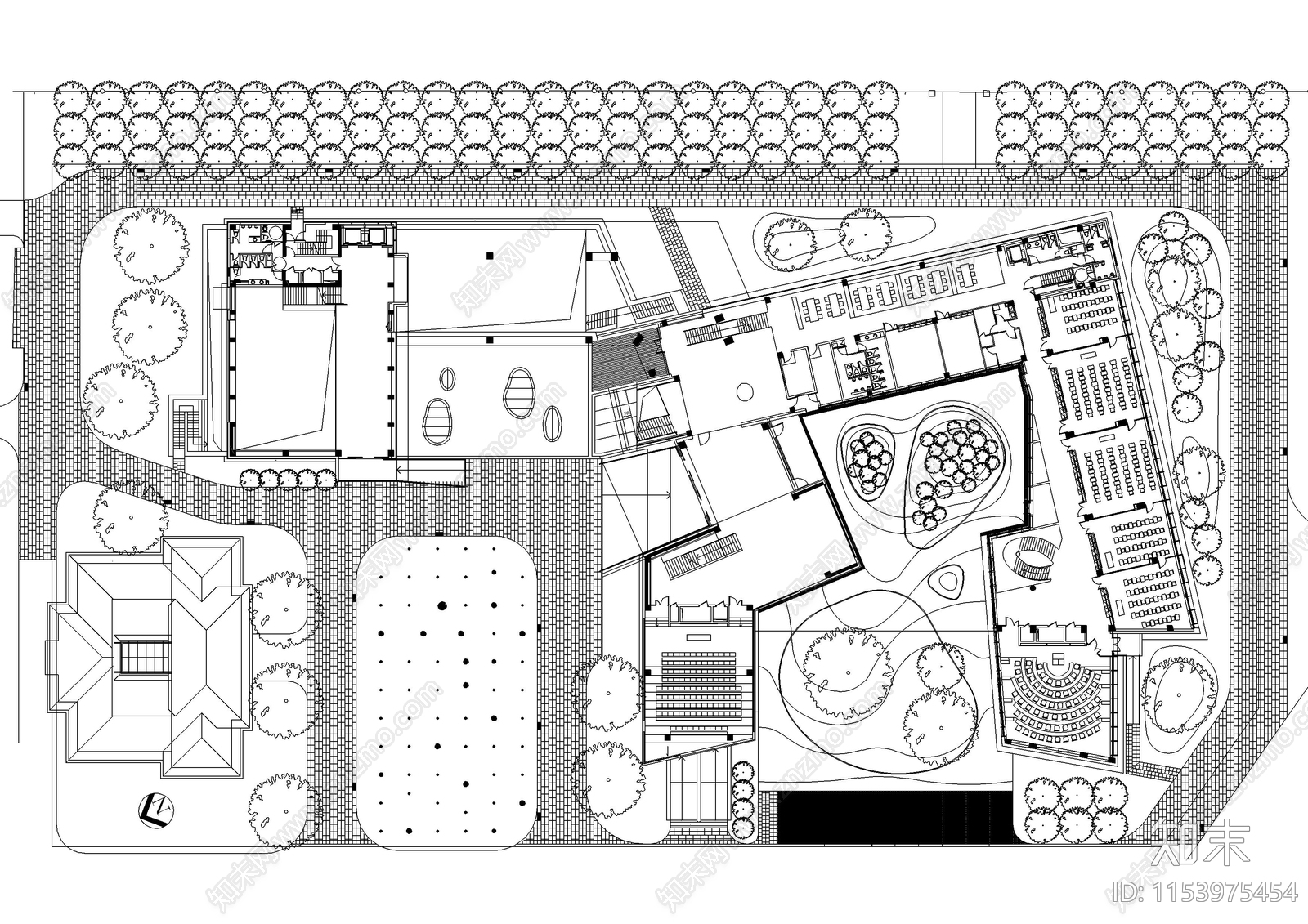 大学建筑城规学院建筑cad施工图下载【ID:1153975454】