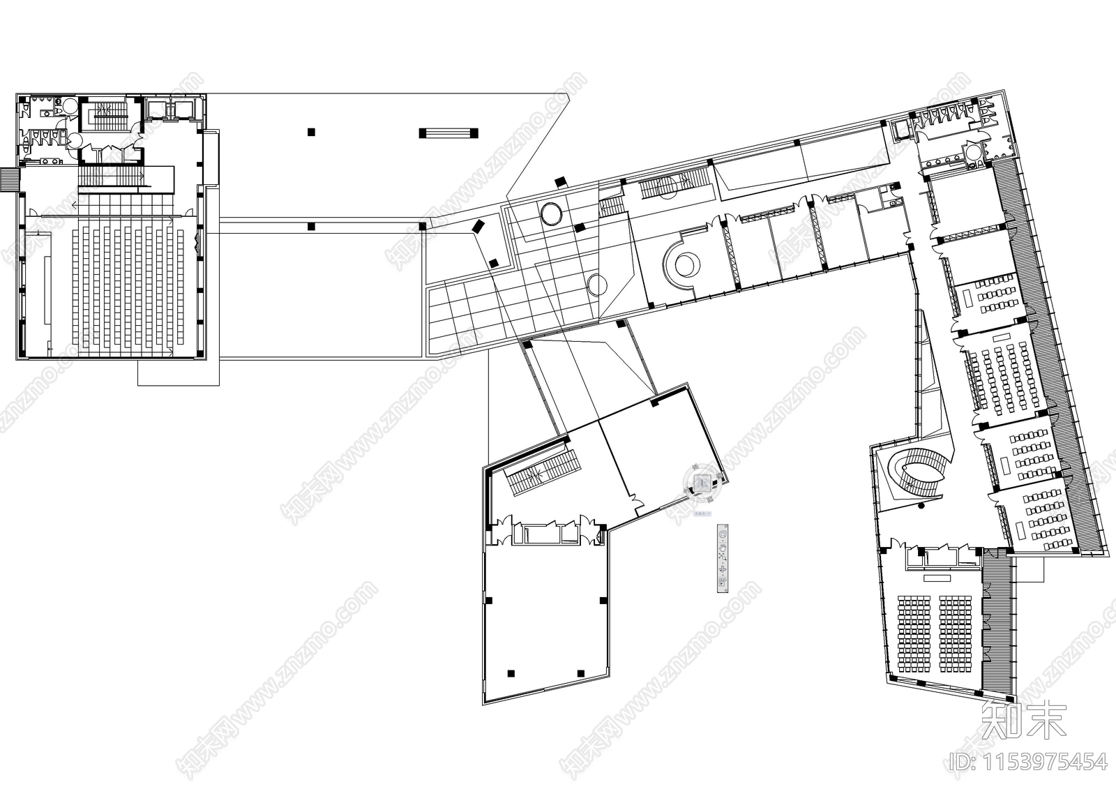 大学建筑城规学院建筑cad施工图下载【ID:1153975454】