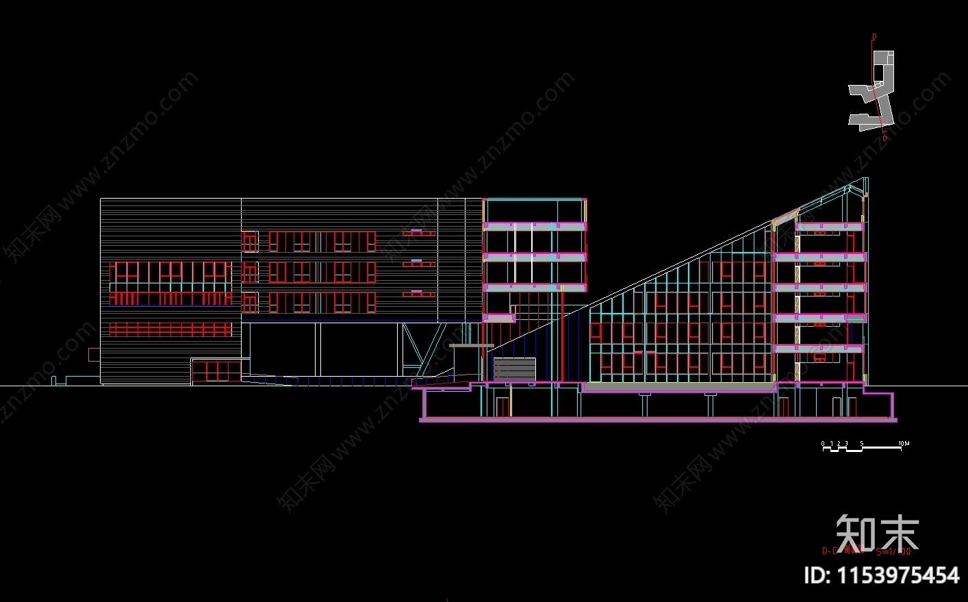 大学建筑城规学院建筑cad施工图下载【ID:1153975454】