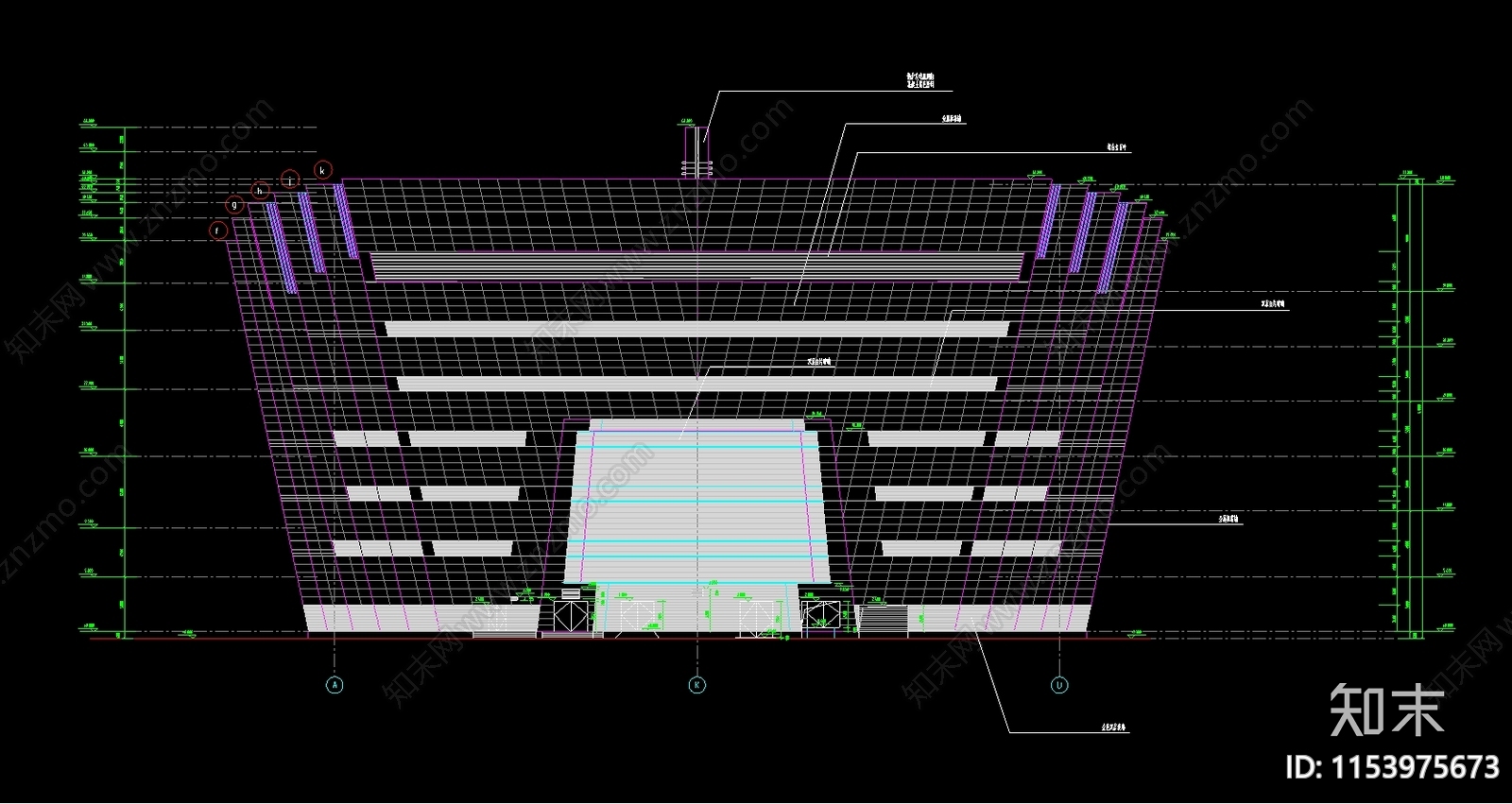 城市大剧院建筑cad施工图下载【ID:1153975673】