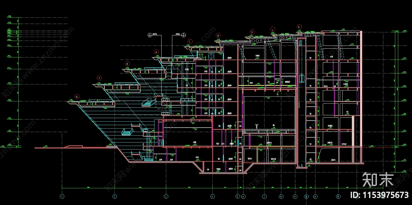 城市大剧院建筑cad施工图下载【ID:1153975673】