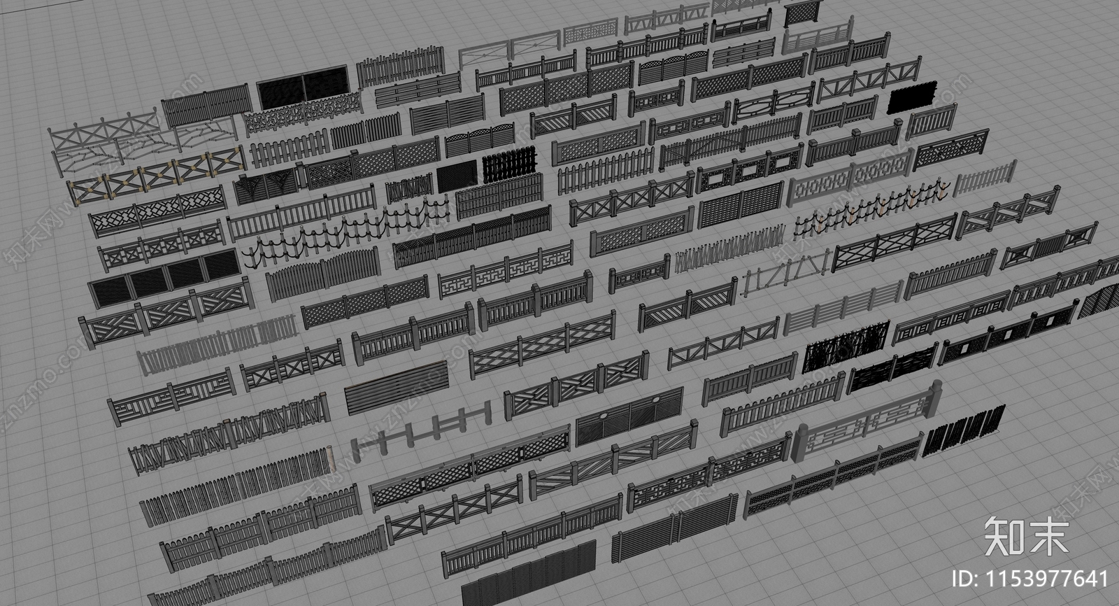 现代石栏杆SU模型下载【ID:1153977641】