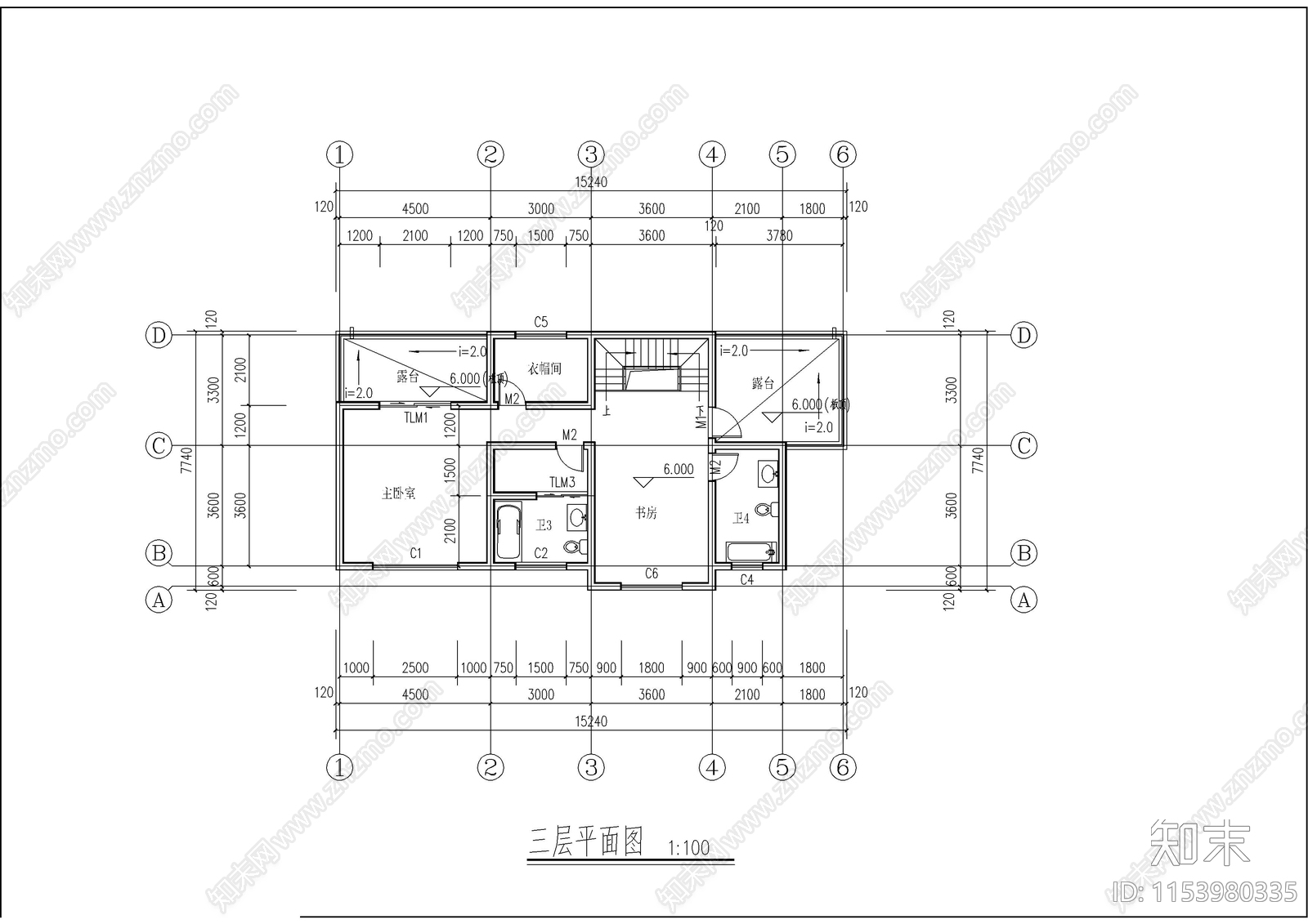 乡村自家别墅cad施工图下载【ID:1153980335】