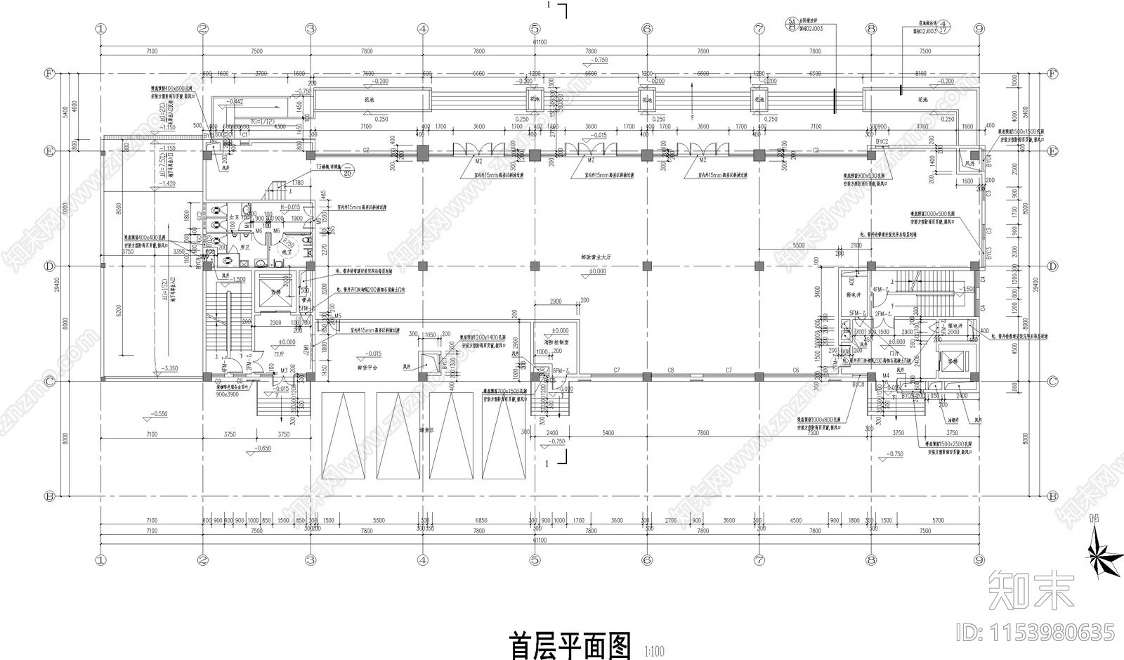 邮政局建筑施工图下载【ID:1153980635】
