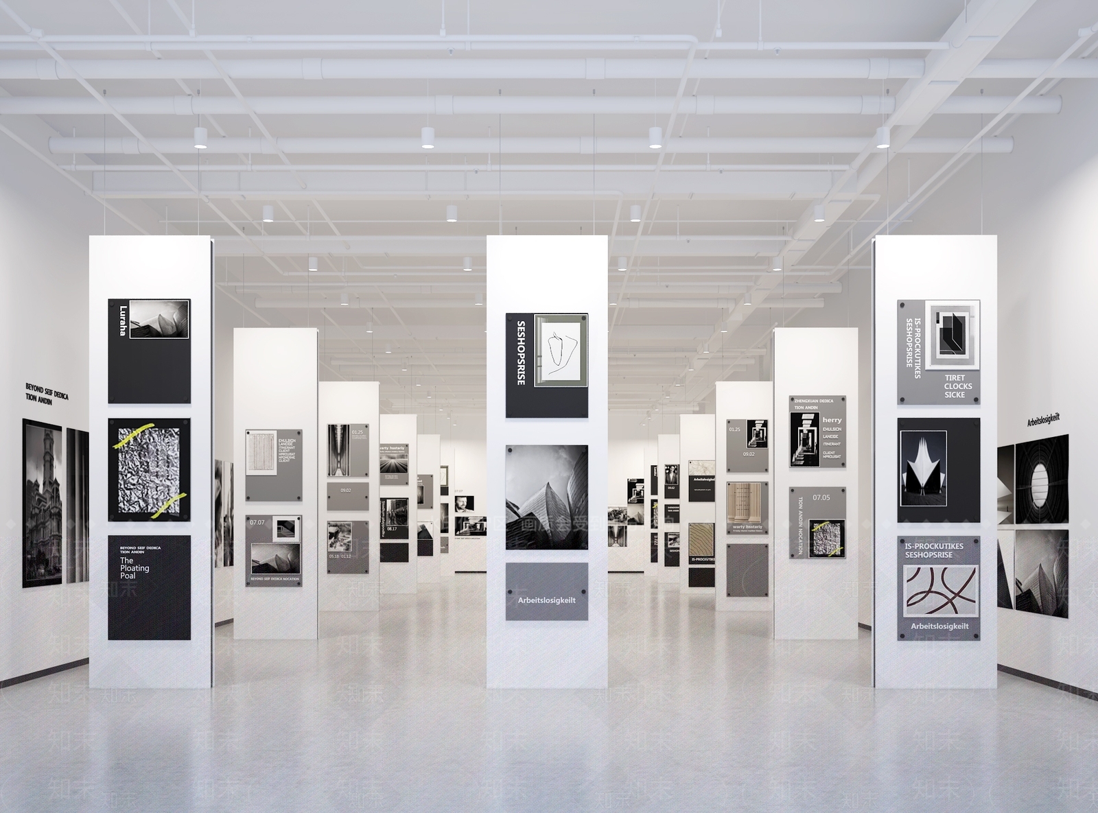 现代艺术展厅3D模型下载【ID:1153988632】