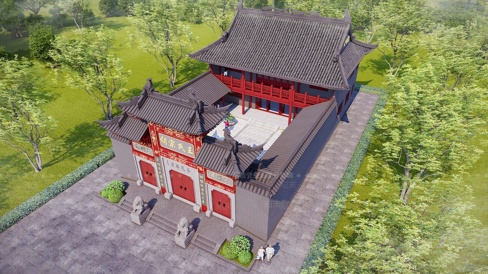 中式祠堂SU模型下载【ID:1154095222】