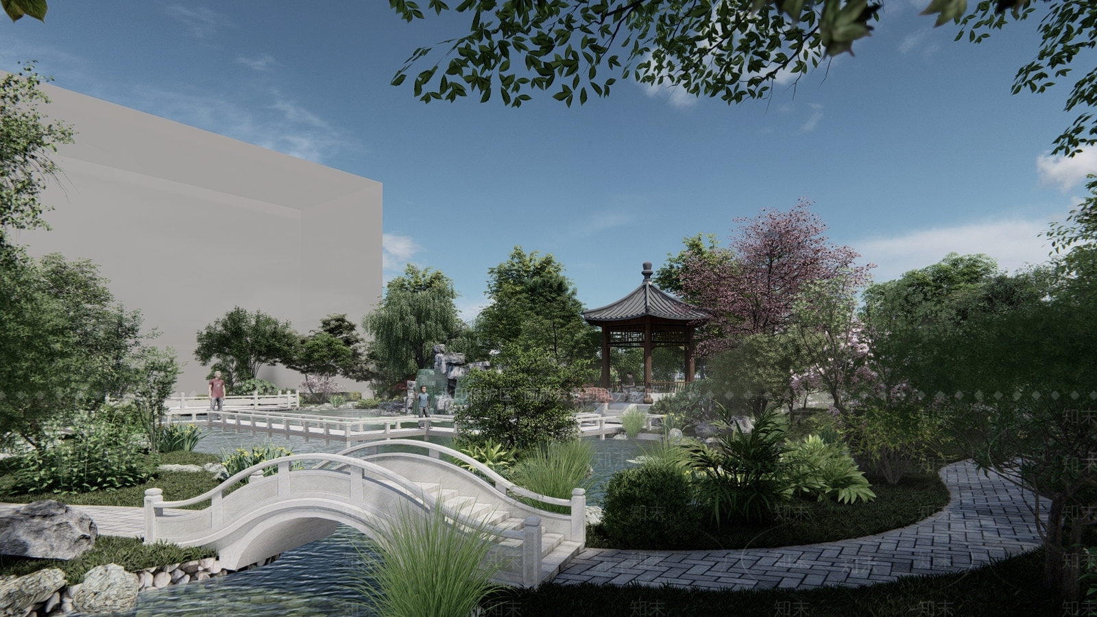 中式小游园SU模型下载【ID:1155790368】