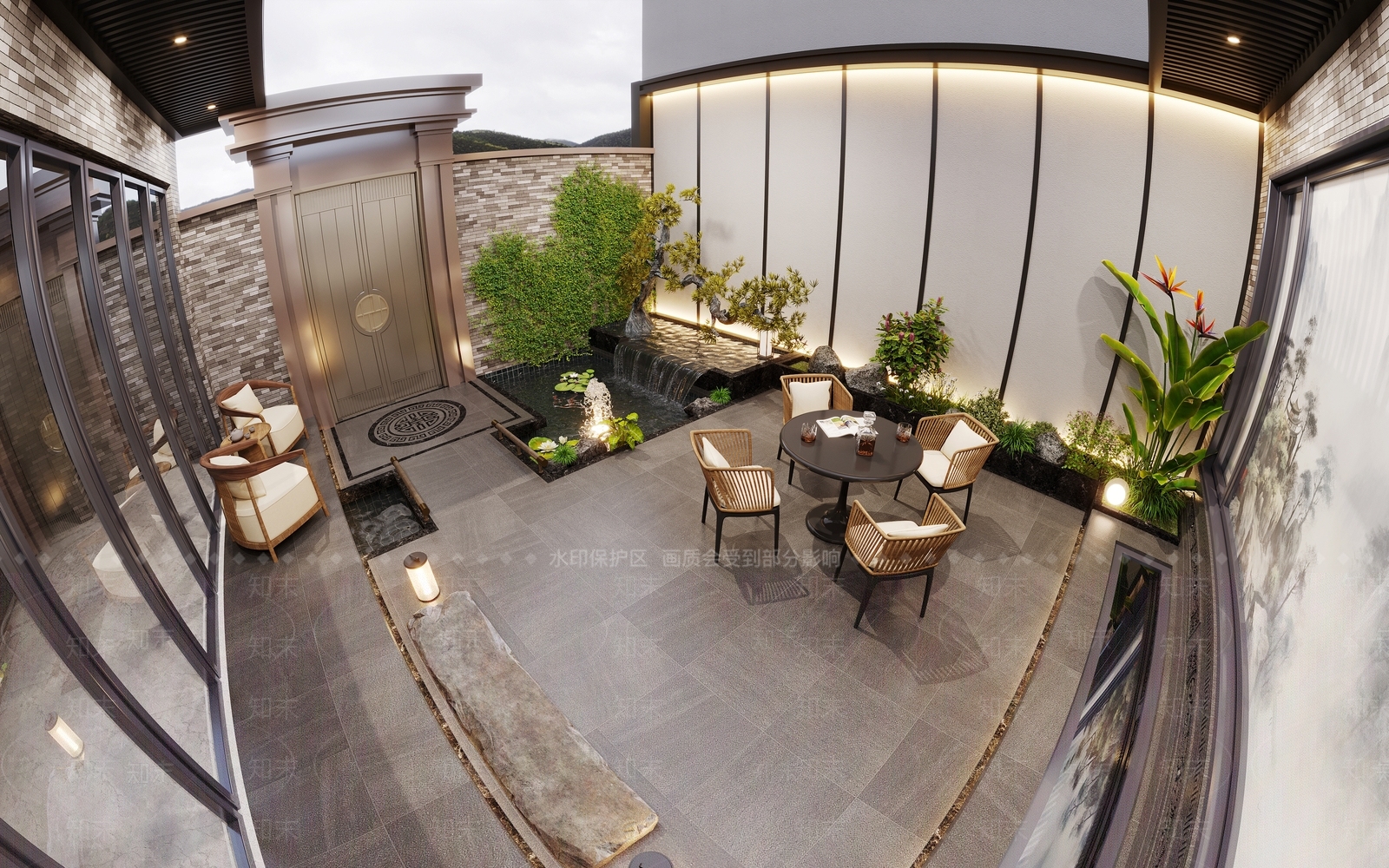 新中式居家庭院3D模型下载【ID:1153996079】