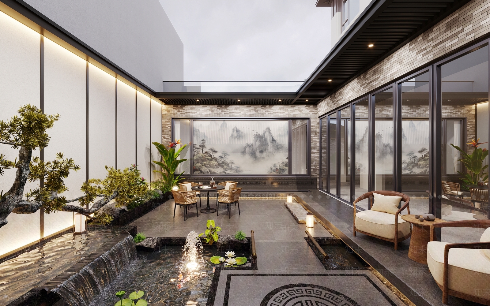 新中式居家庭院3D模型下载【ID:1153996079】
