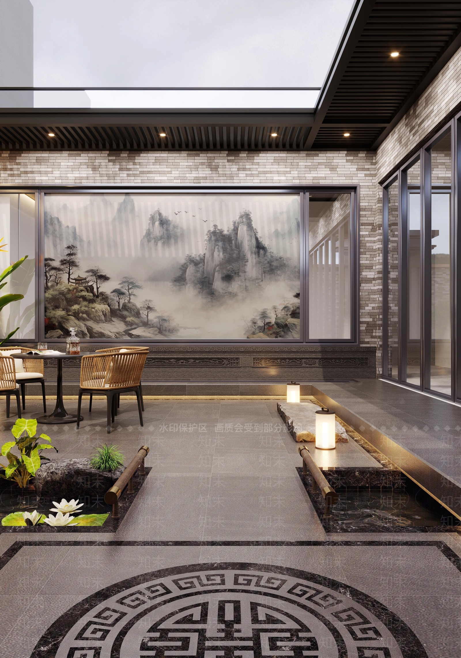 新中式居家庭院3D模型下载【ID:1153996079】