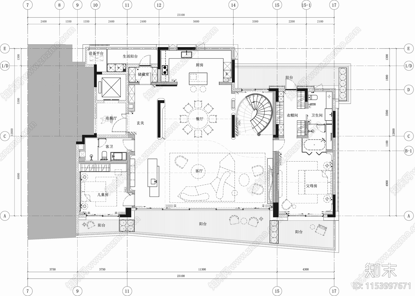 万华重庆麓悦山城顶跃样板房施工图下载【ID:1153997671】