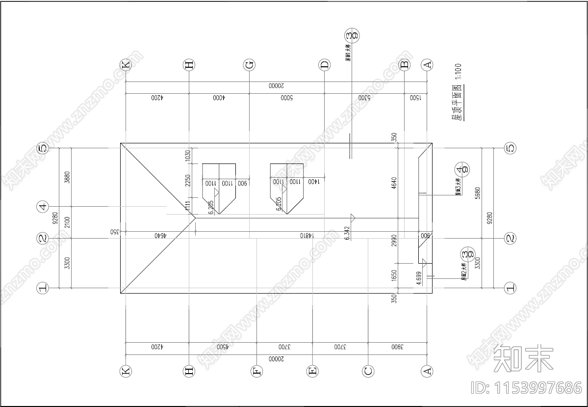 欧式简约一层自建房施工图下载【ID:1153997686】