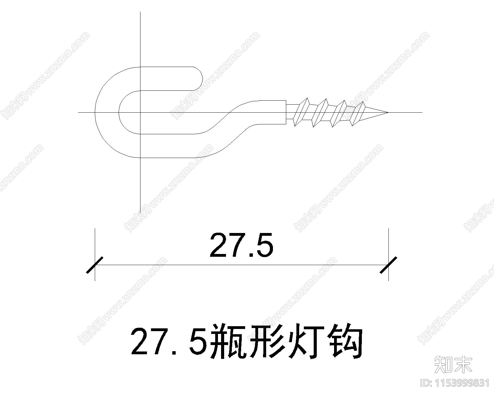 木螺钉cad施工图下载【ID:1153999831】