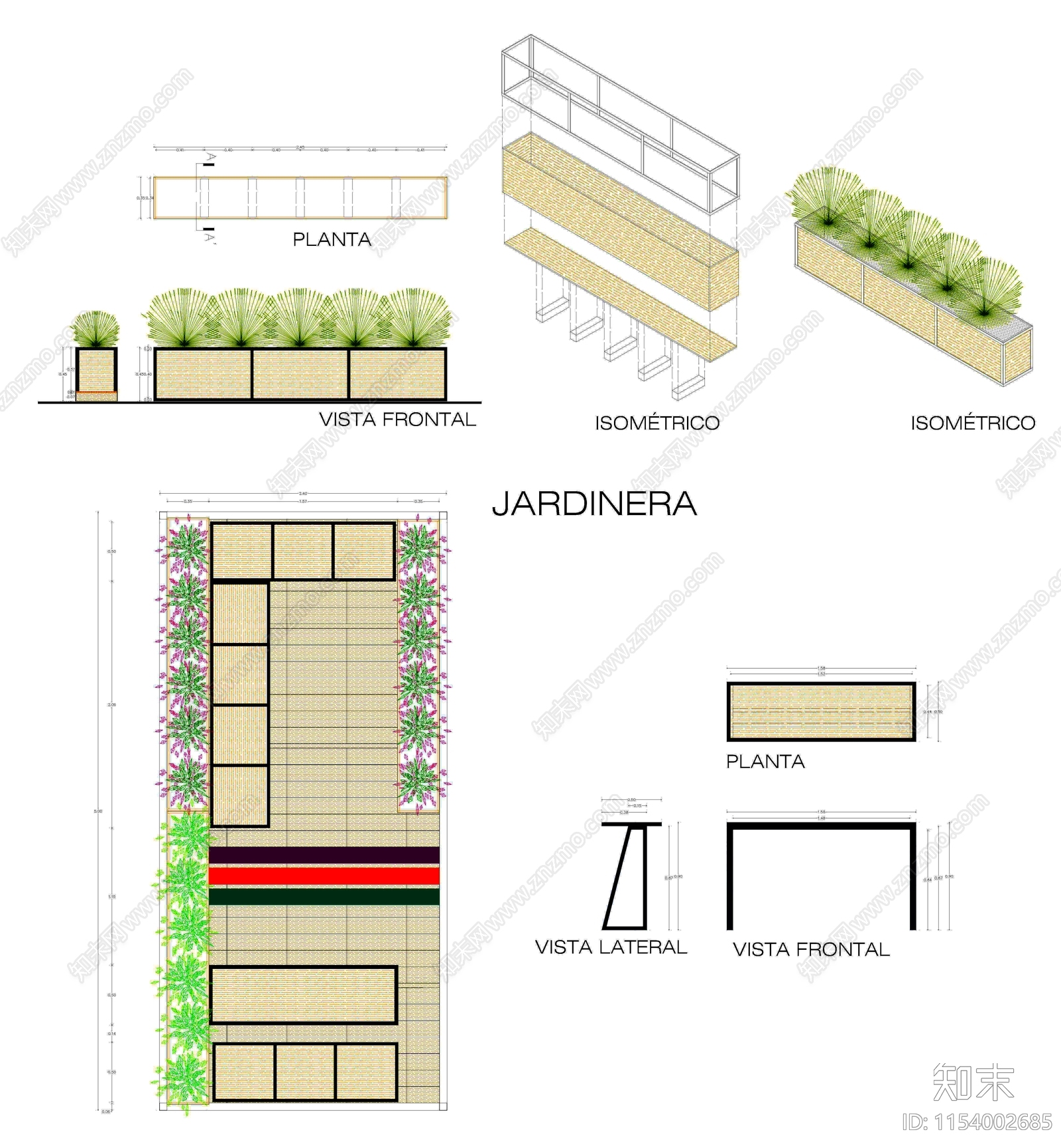 户外花池cad施工图下载【ID:1154002685】