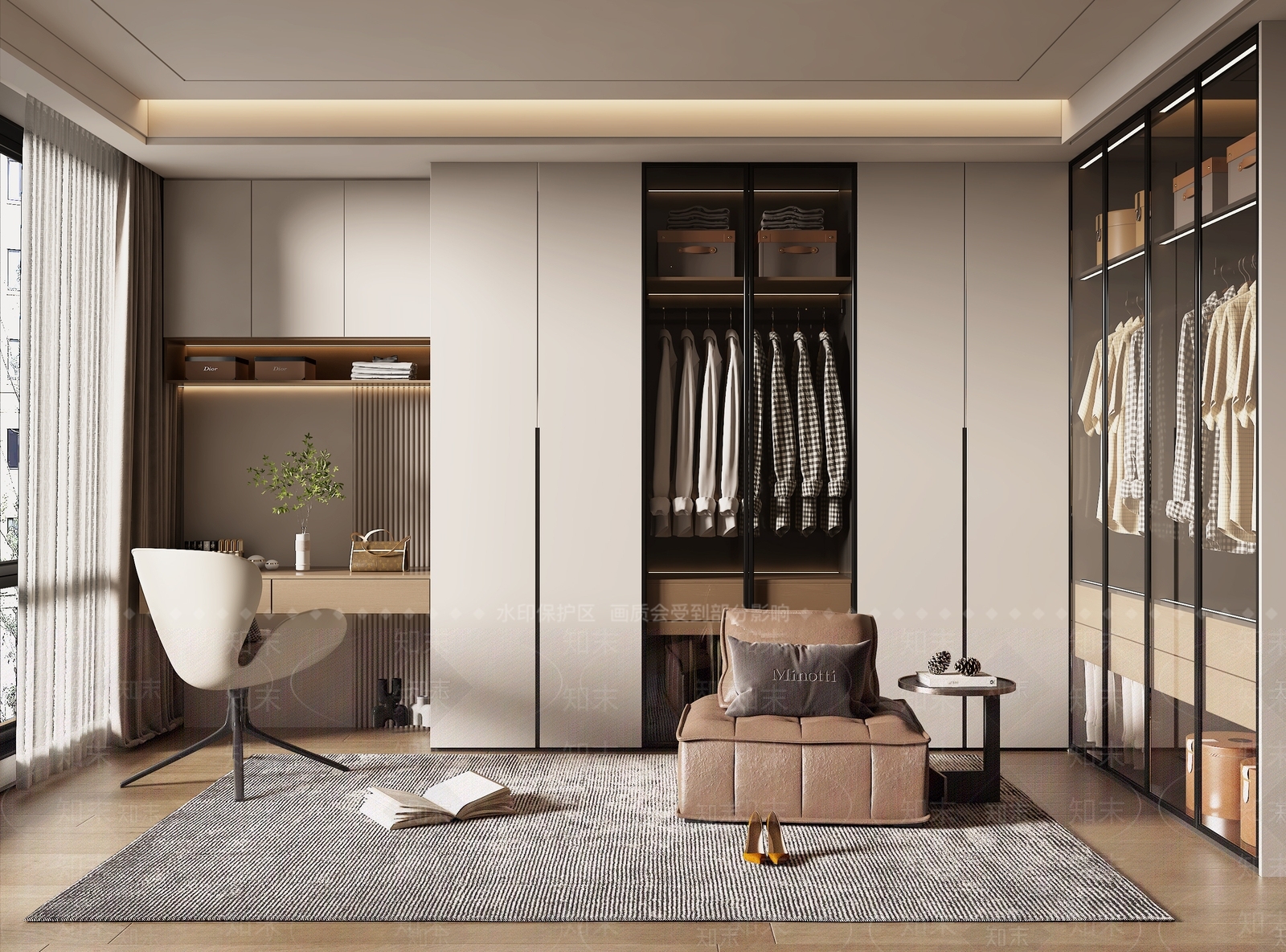 现代家居衣帽间3D模型下载【ID:1154006773】