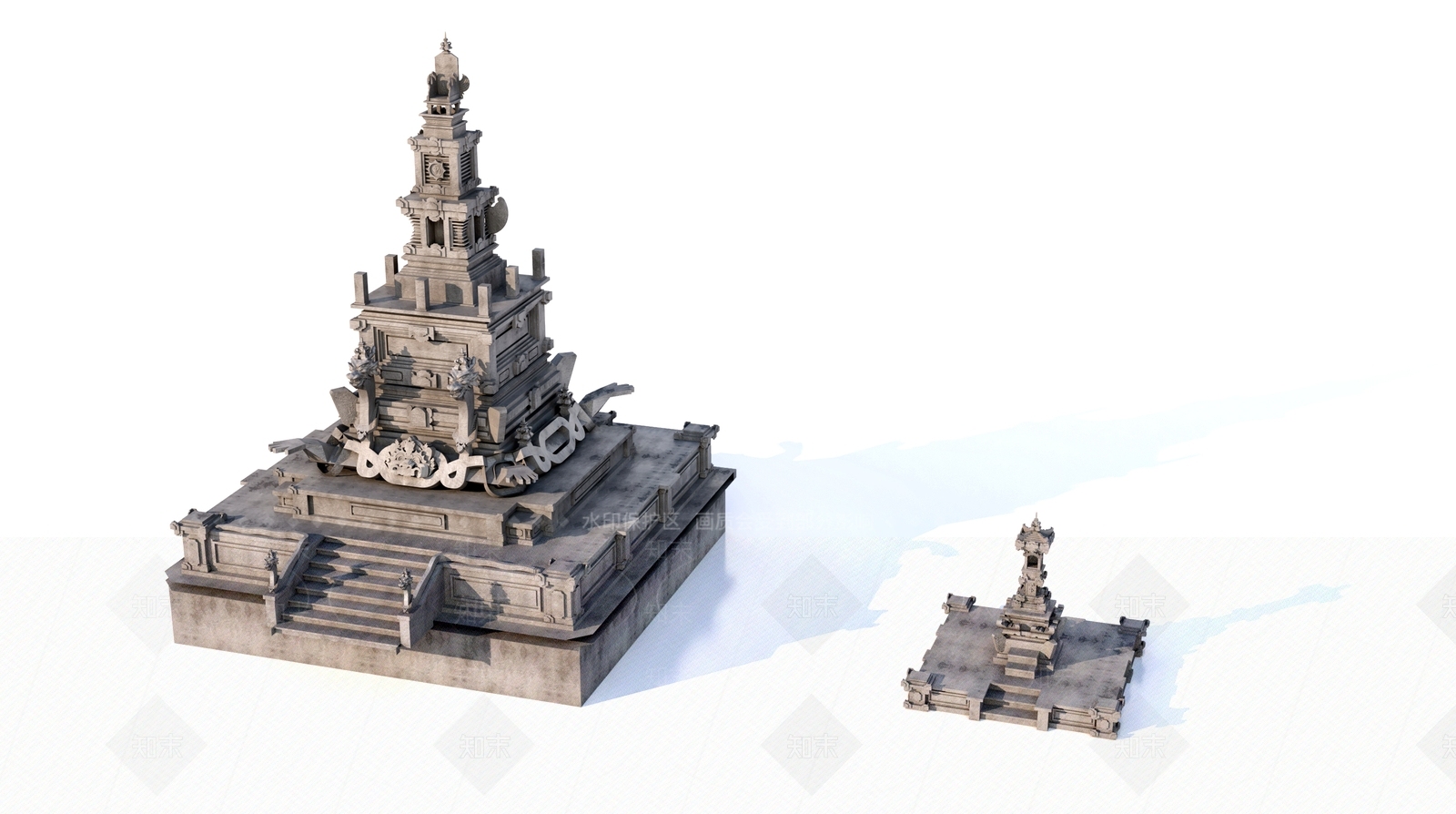 新中式宗教元素塔3D模型下载【ID:1154007656】